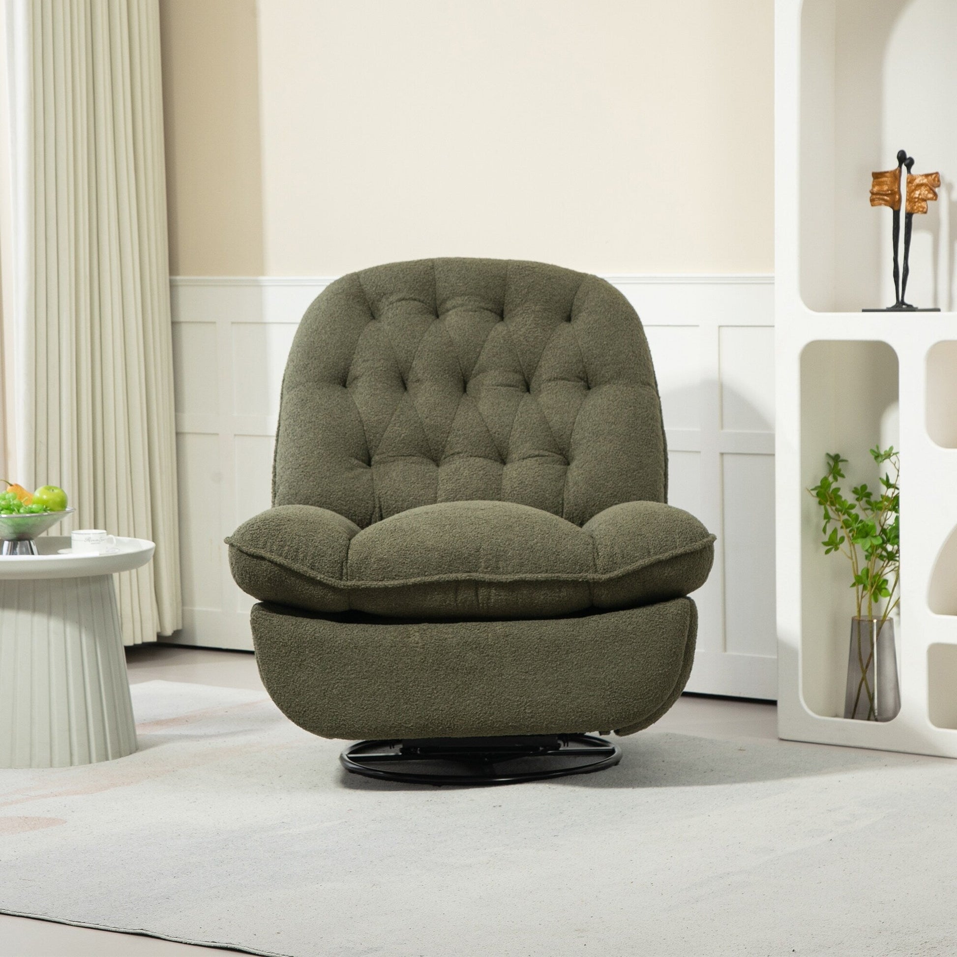 Lot de 2 chaises de salon inclinables pivotantes à 360 degrés et réglables.