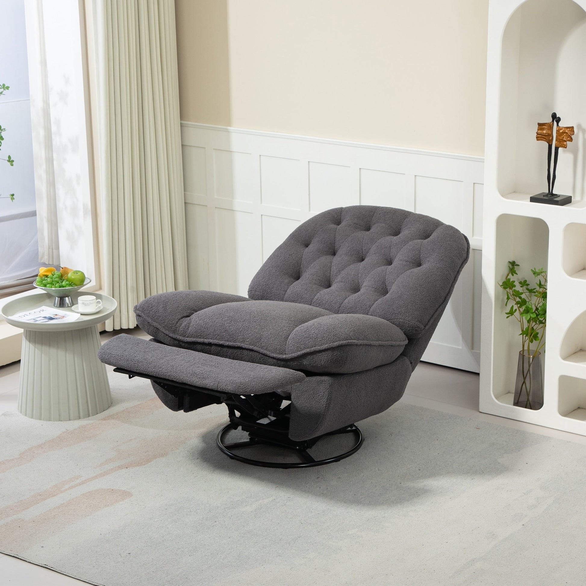 Lot de 2 chaises de salon inclinables pivotantes à 360 degrés et réglables.