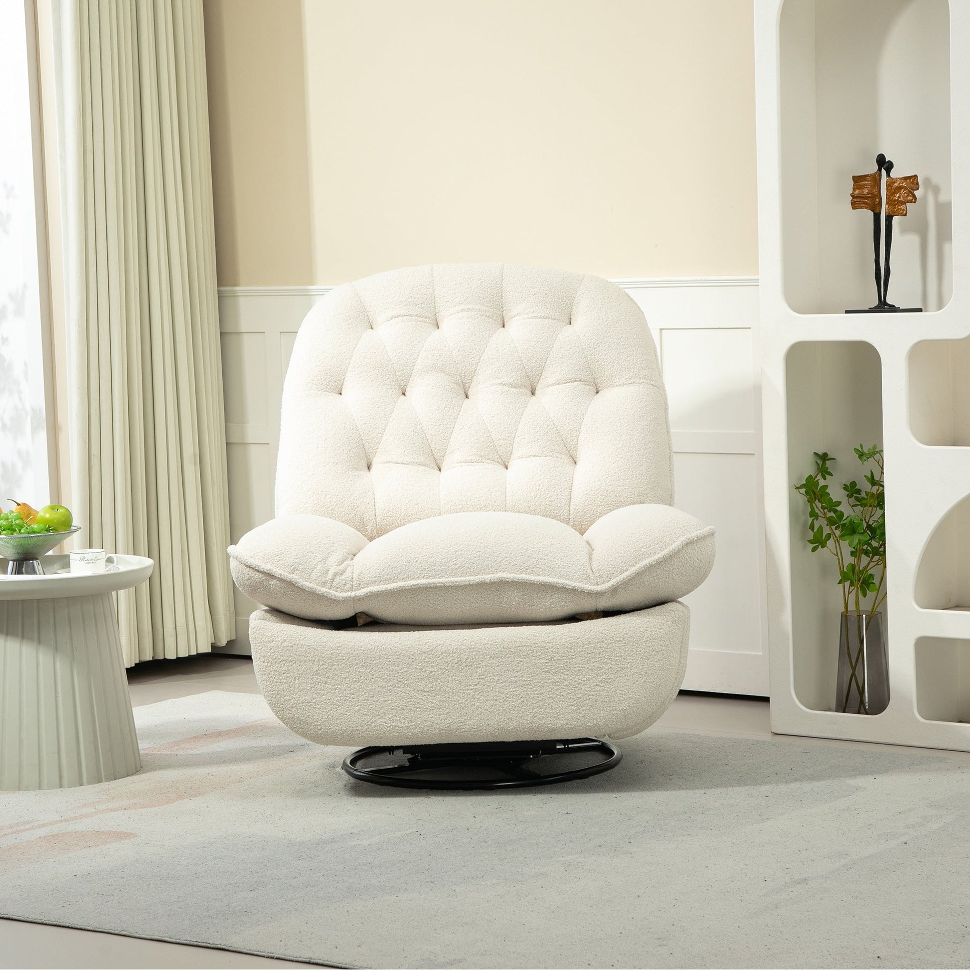 Lot de 2 chaises de salon inclinables pivotantes à 360 degrés et réglables.