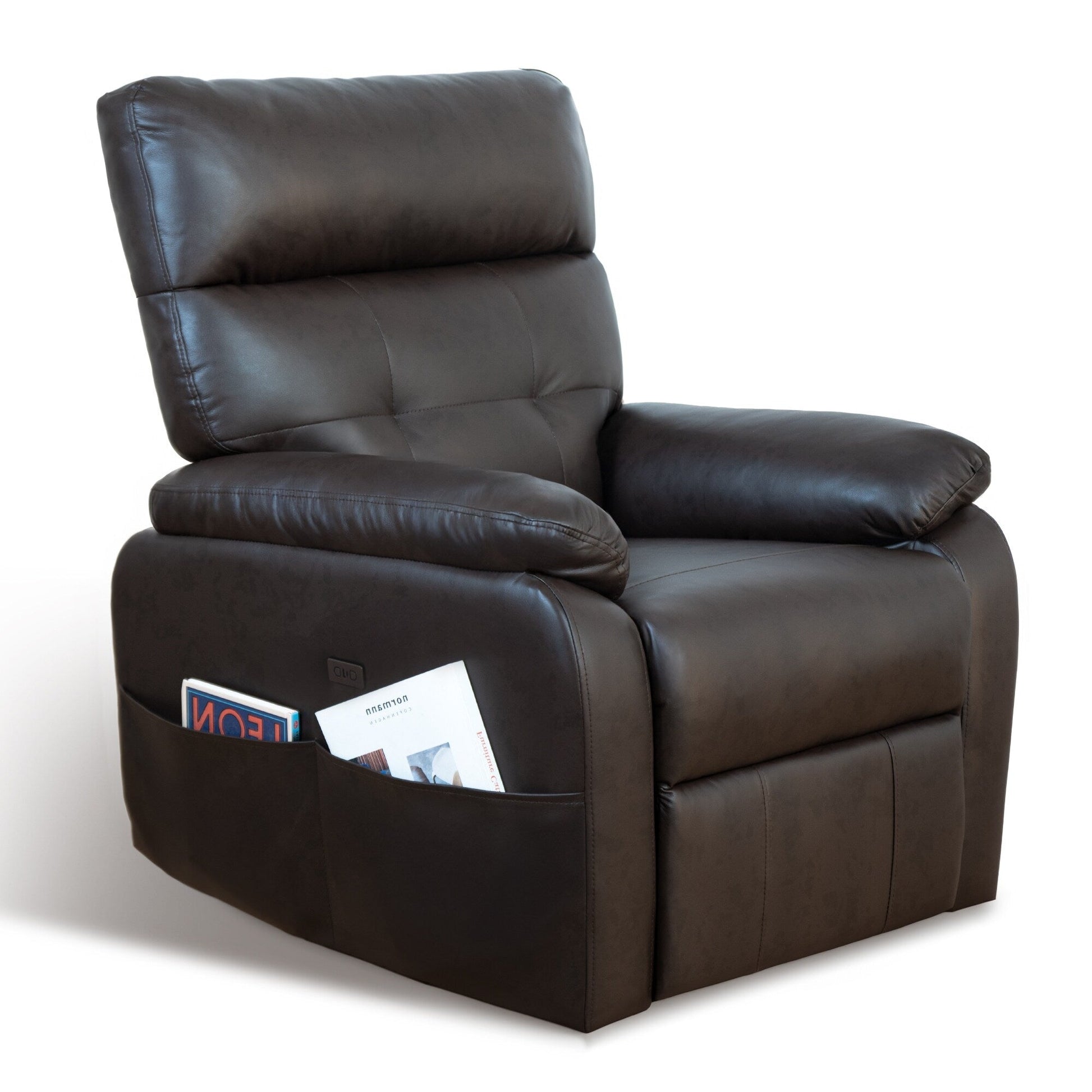 360° Swivel Recliner Chair Power Rocker Recliner Chair, PU Leather Overstuffed Reclining Chair wUSB  Type-C Ports