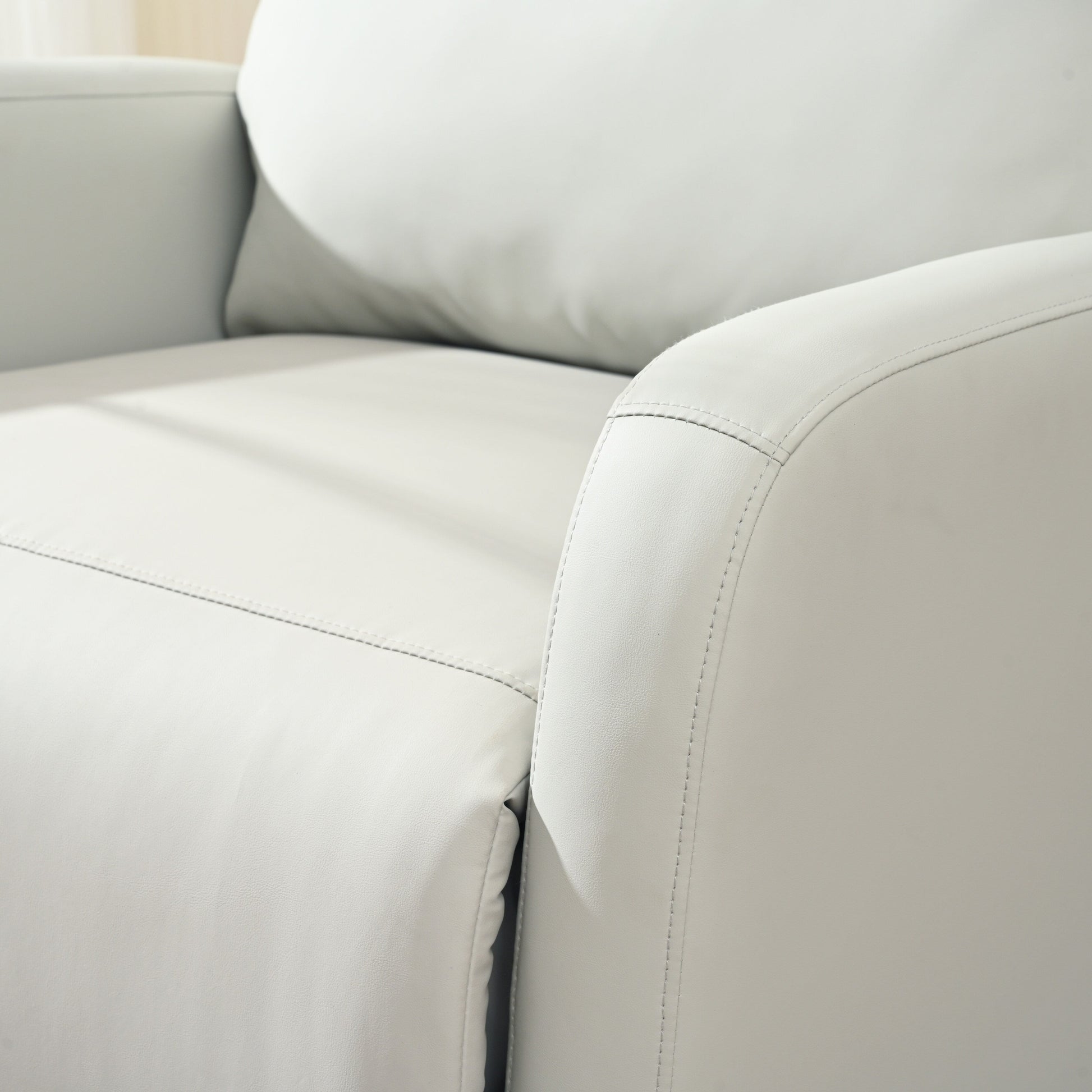 Fauteuil inclinable pivotant à 360° avec repose-pieds, porte-téléphone et positions réglables pour salle de cinéma et salon.