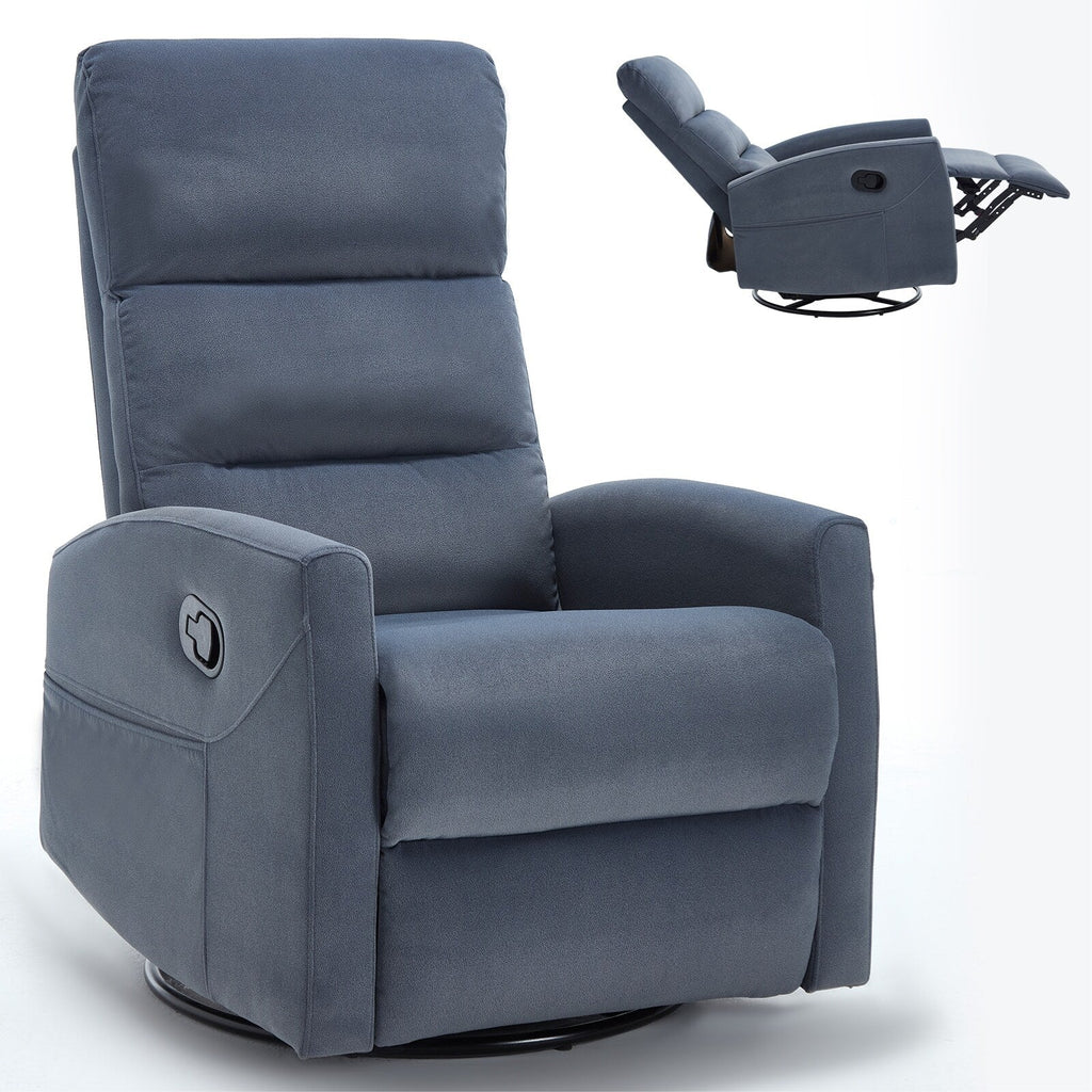 Fauteuil inclinable à bascule pivotant à 360°, en tissu, à réglage manuel, avec dossier et accoudoirs carrés, siège pour chambre d'enfant.