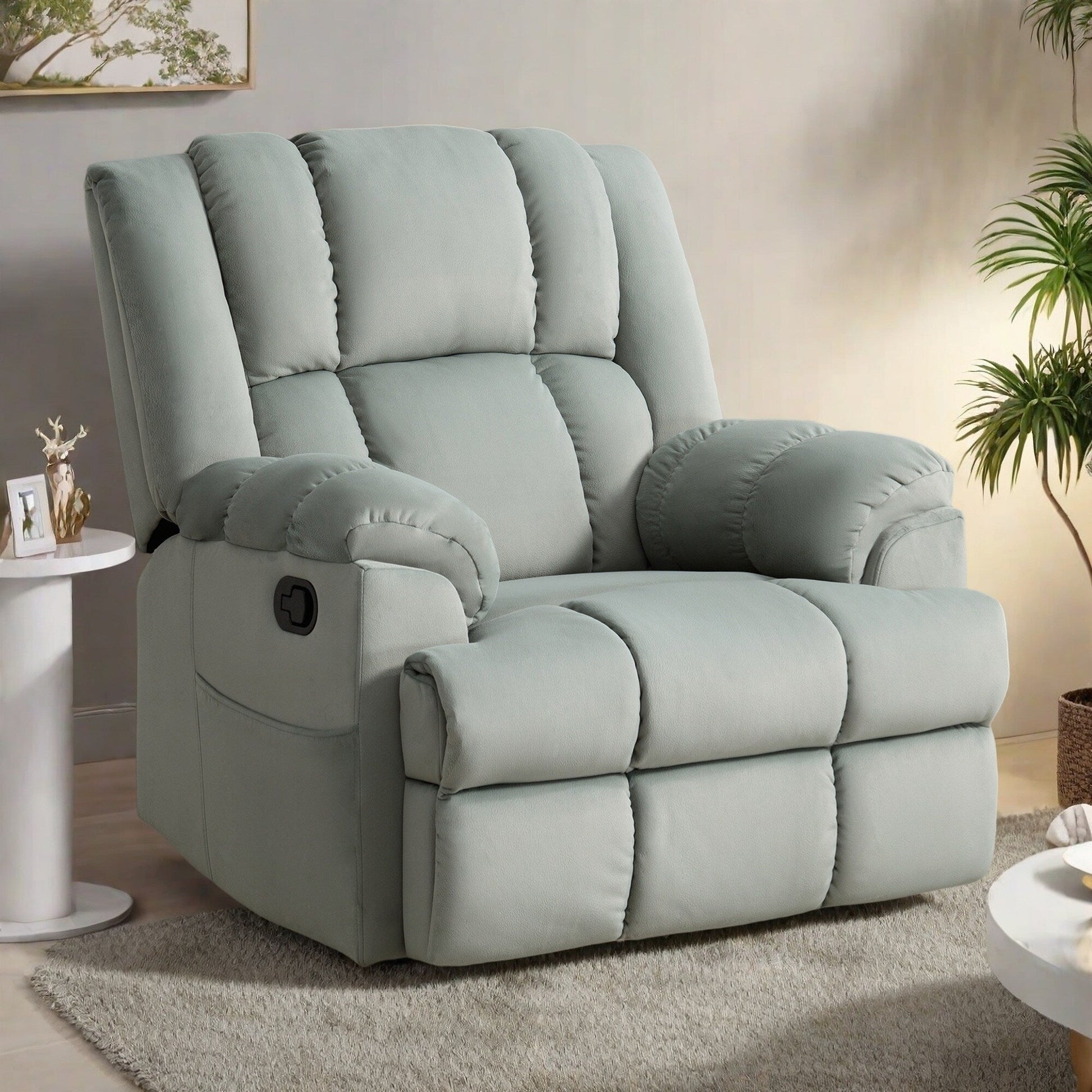 360° Swivel Rocker Recliner Chair - Oversized Comfort, 155° Recline, Tool-Free Assembly