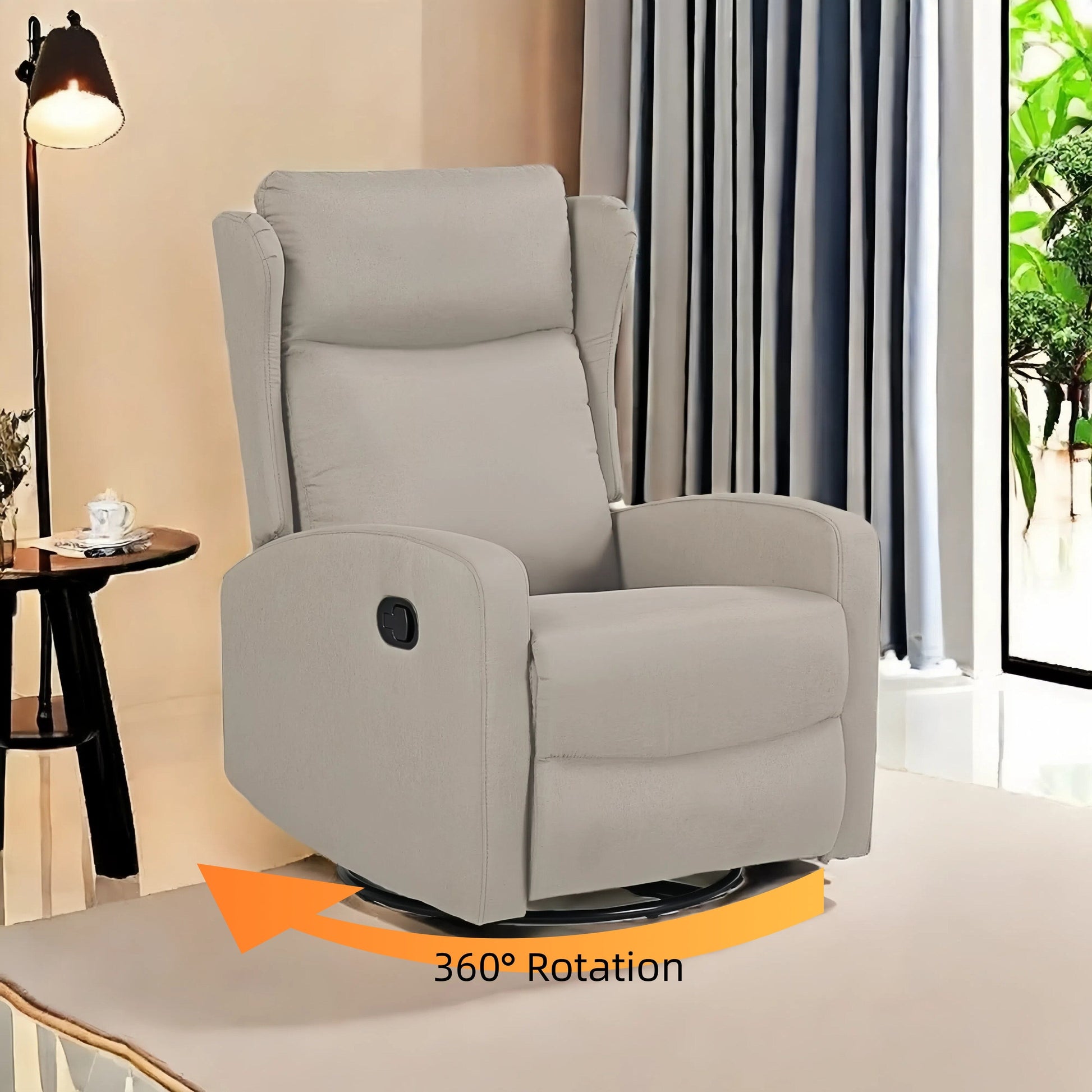 Fauteuil inclinable pivotant à 360° avec dossier inclinable à 3 positions et fonction oscillante