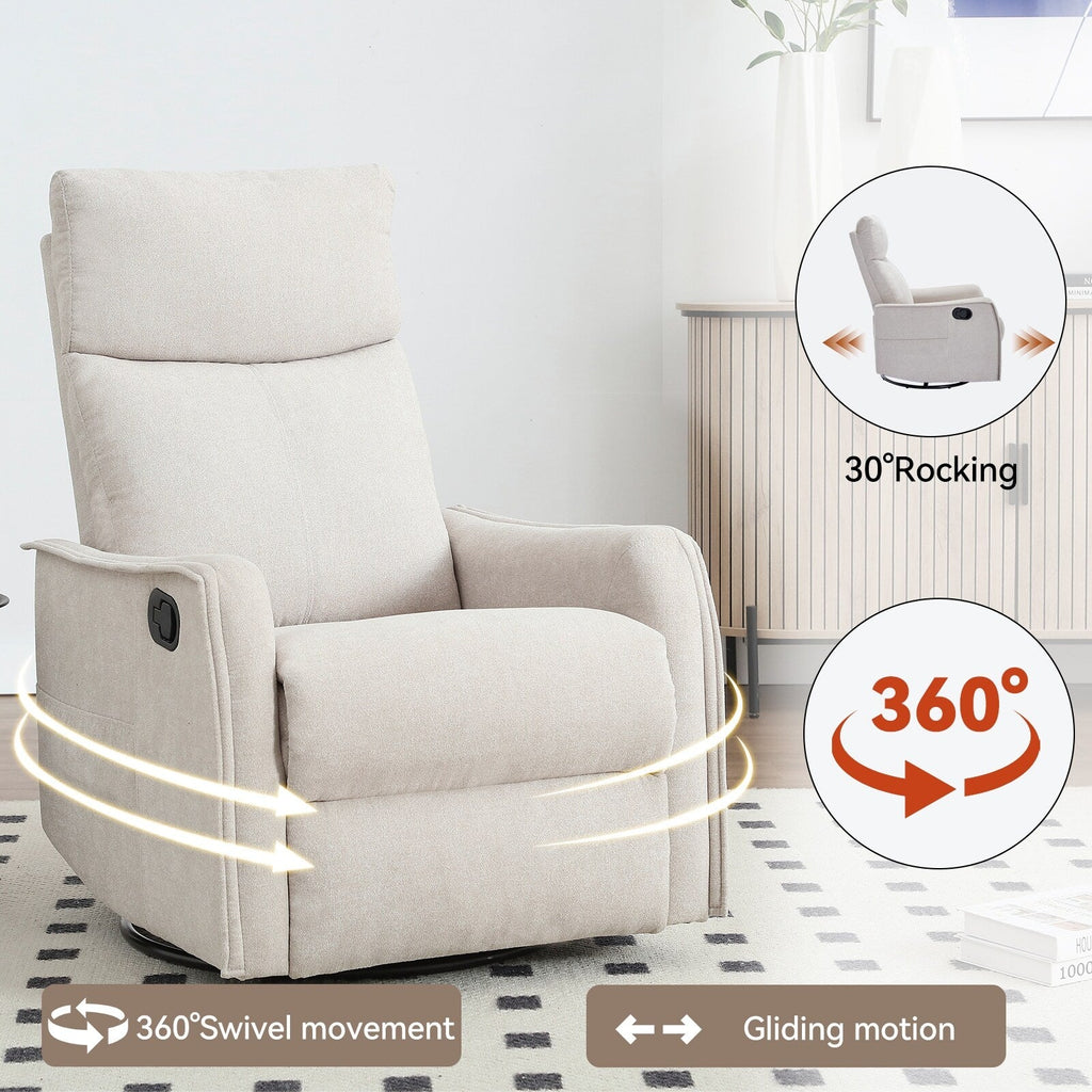 Fauteuil inclinable pivotant à 360° avec fonction massage et chauffage lombaire
