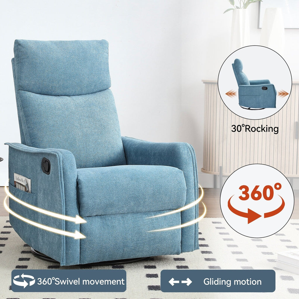 Fauteuil inclinable pivotant à 360° avec fonction massage et chauffage lombaire