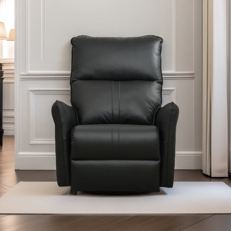 Fauteuil inclinable pivotant à 360°, chaise basculante manuelle avec repose-pieds, fauteuil de salon rembourré moderne pour petits espaces, avec poches latérales.