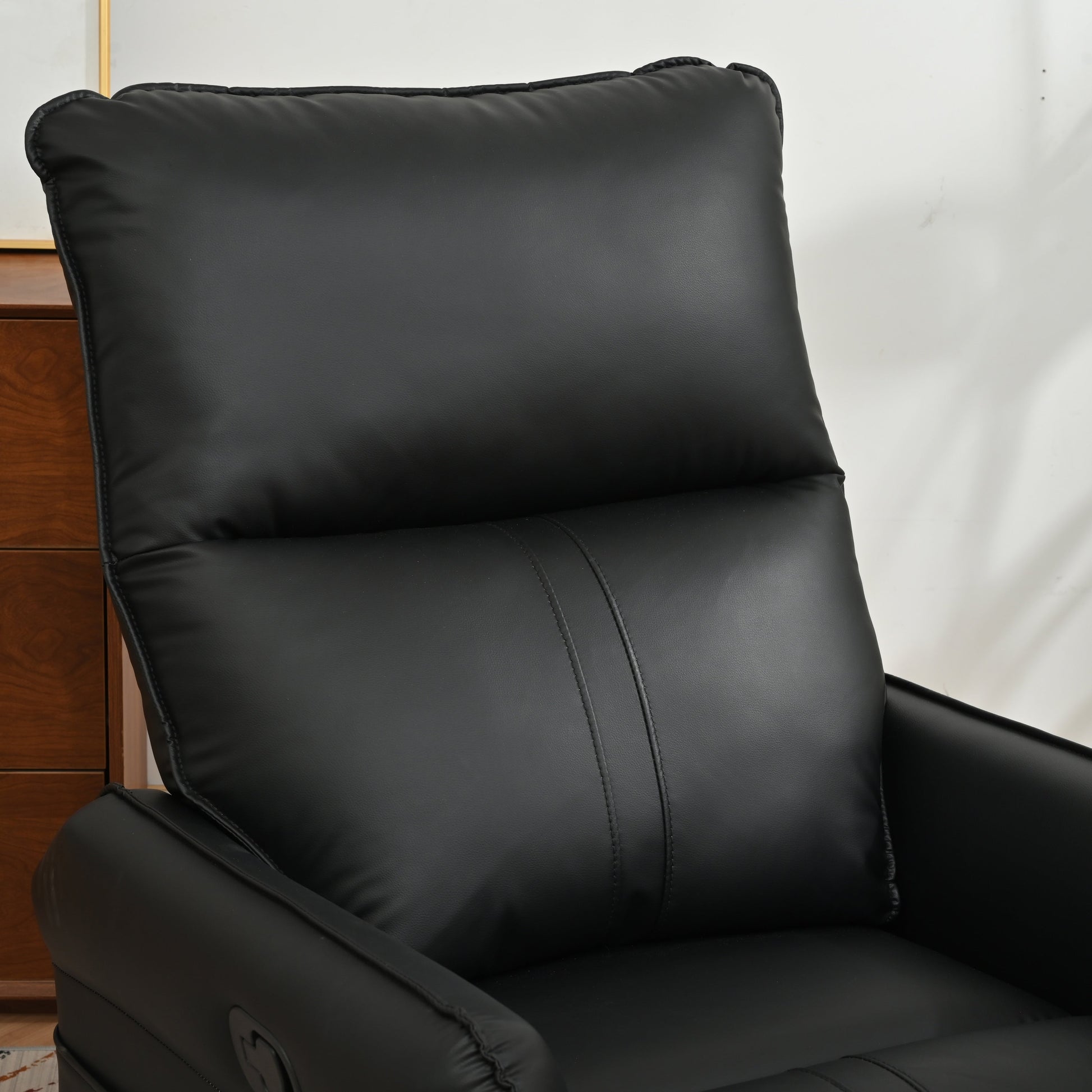 Fauteuil inclinable pivotant à 360°, chaise basculante manuelle avec repose-pieds, fauteuil de salon rembourré moderne pour petits espaces, avec poches latérales.