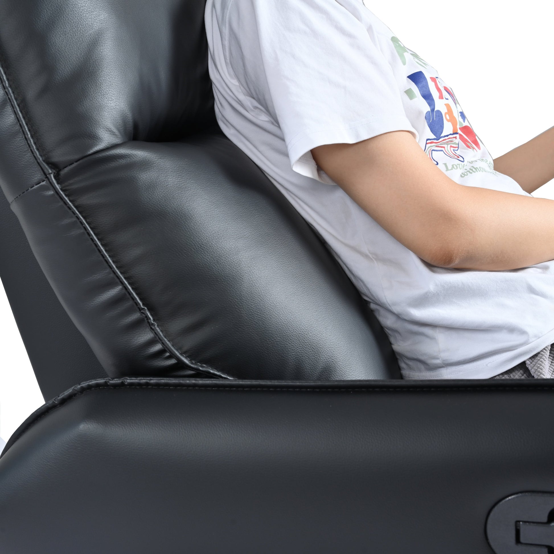 Fauteuil inclinable pivotant à 360°, chaise basculante manuelle avec repose-pieds, fauteuil de salon rembourré moderne pour petits espaces, avec poches latérales.
