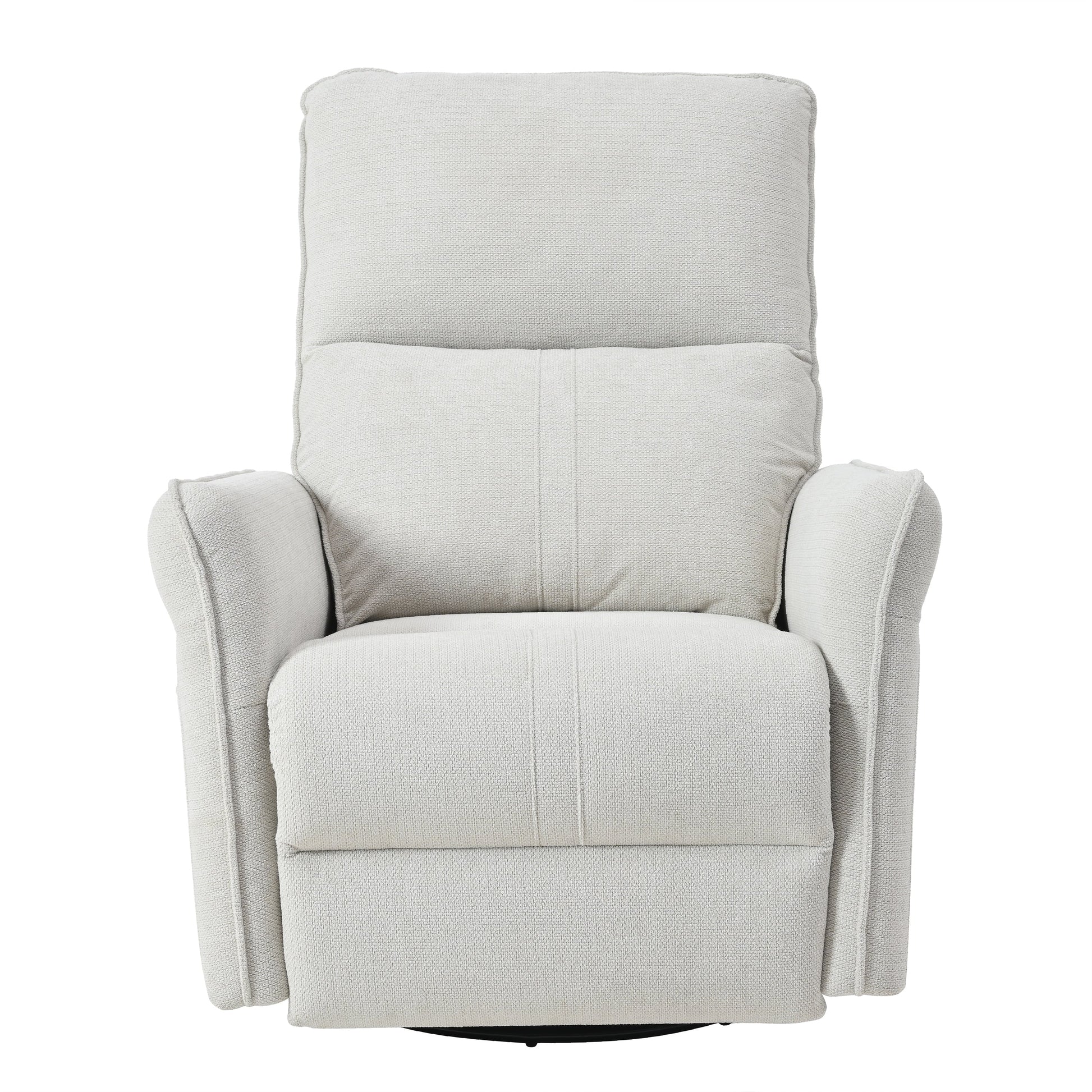 Fauteuil inclinable pivotant à 360°, chaise basculante manuelle avec repose-pieds, fauteuil de salon rembourré moderne pour petits espaces, avec poches latérales.
