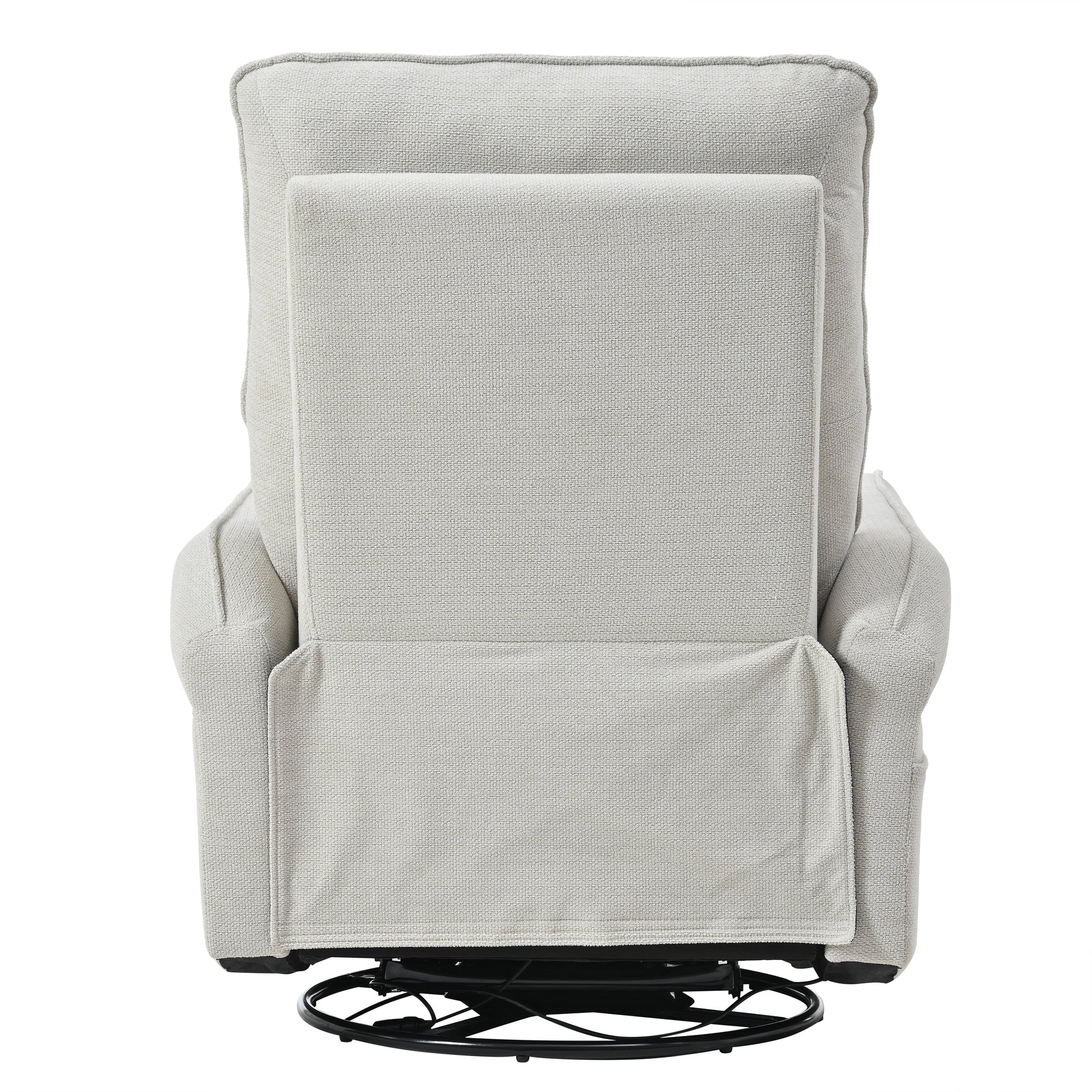 Fauteuil inclinable pivotant à 360°, chaise basculante manuelle avec repose-pieds, fauteuil de salon rembourré moderne pour petits espaces, avec poches latérales.