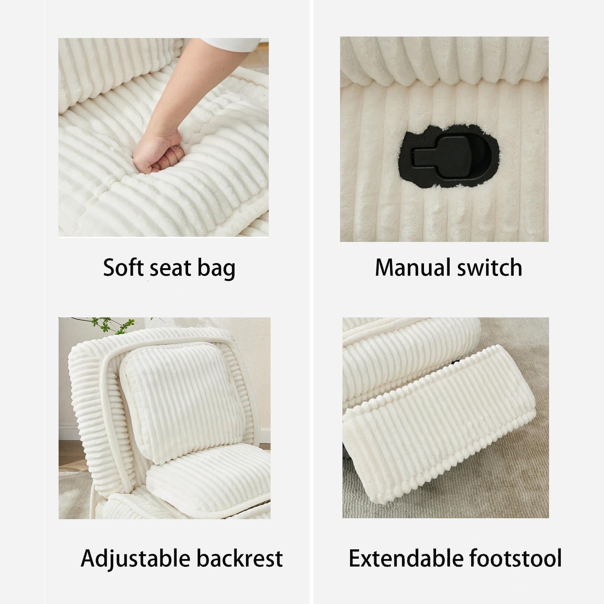 Sofa basculant pivotant à 360°, canapé inclinable, fauteuil basculant manuel sans accoudoirs, pour salon ou bureau.