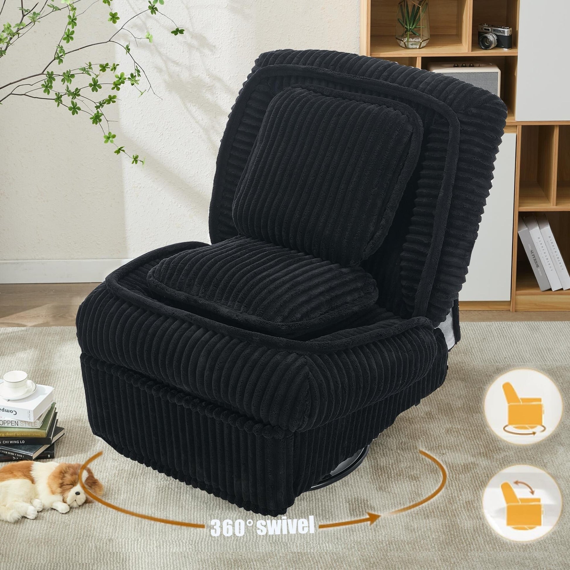 Sofa basculant pivotant à 360°, canapé inclinable, fauteuil basculant manuel sans accoudoirs, pour salon ou bureau.