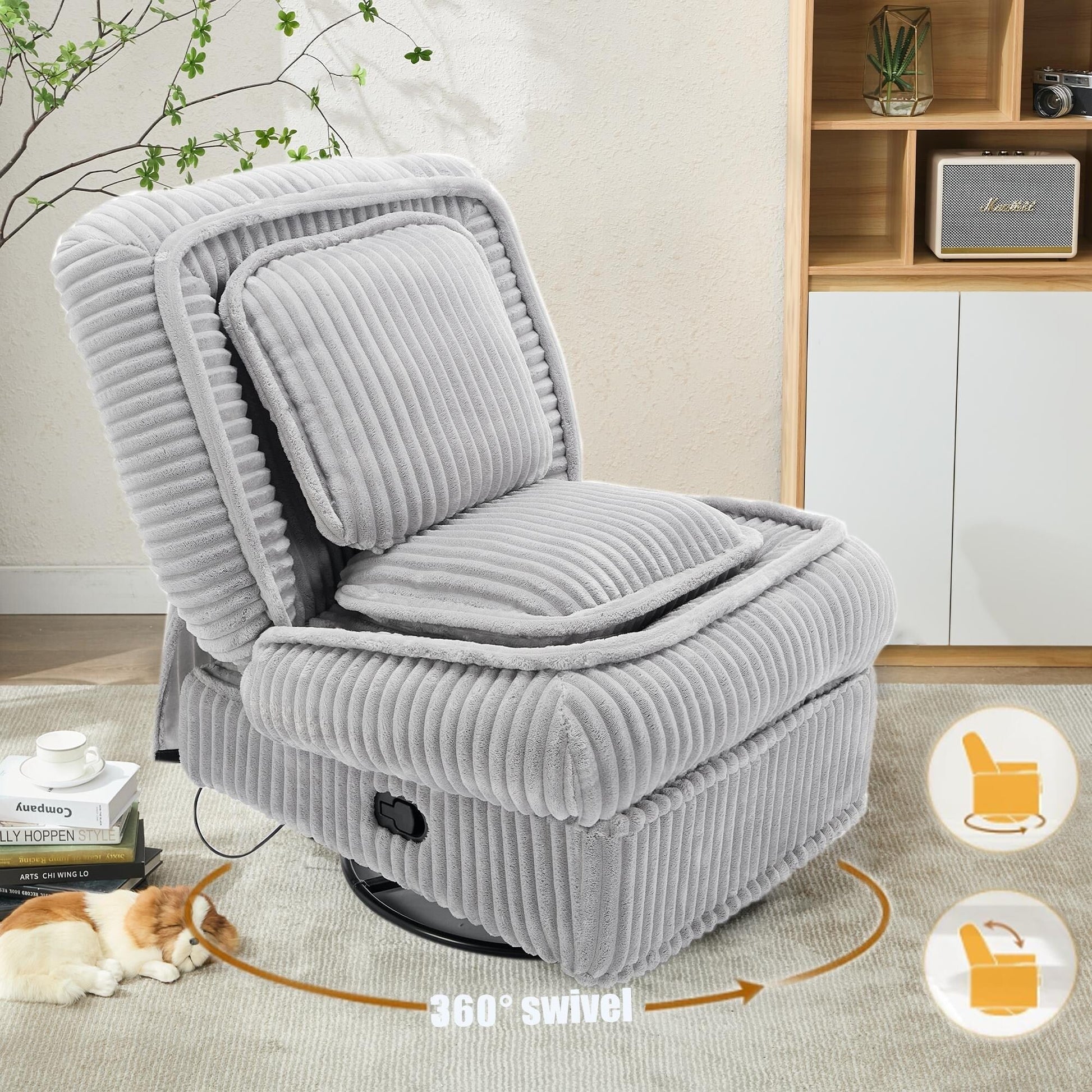Sofa basculant pivotant à 360°, canapé inclinable, fauteuil basculant manuel sans accoudoirs, pour salon ou bureau.