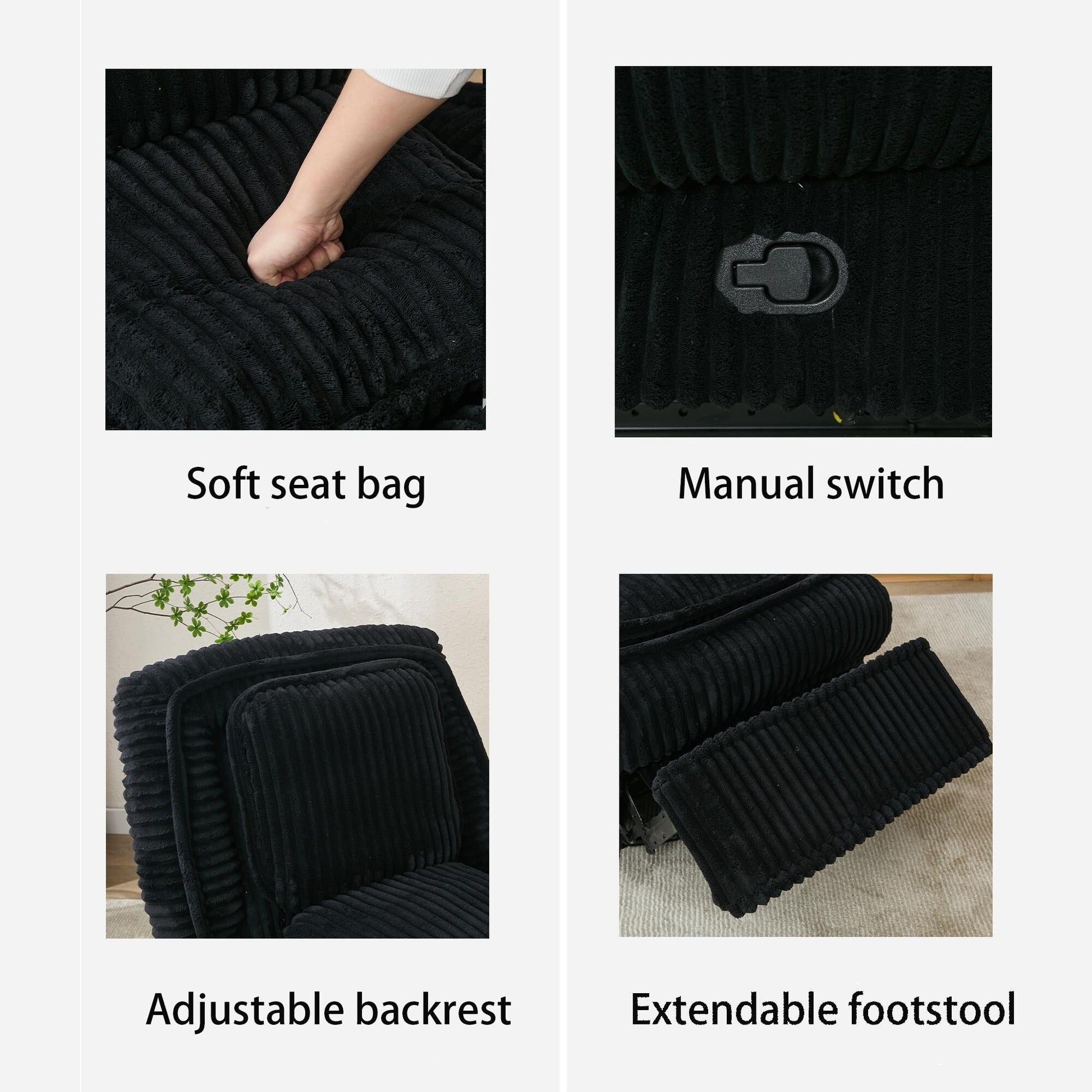 Sofa basculant pivotant à 360°, canapé inclinable, fauteuil basculant manuel sans accoudoirs, pour salon ou bureau.