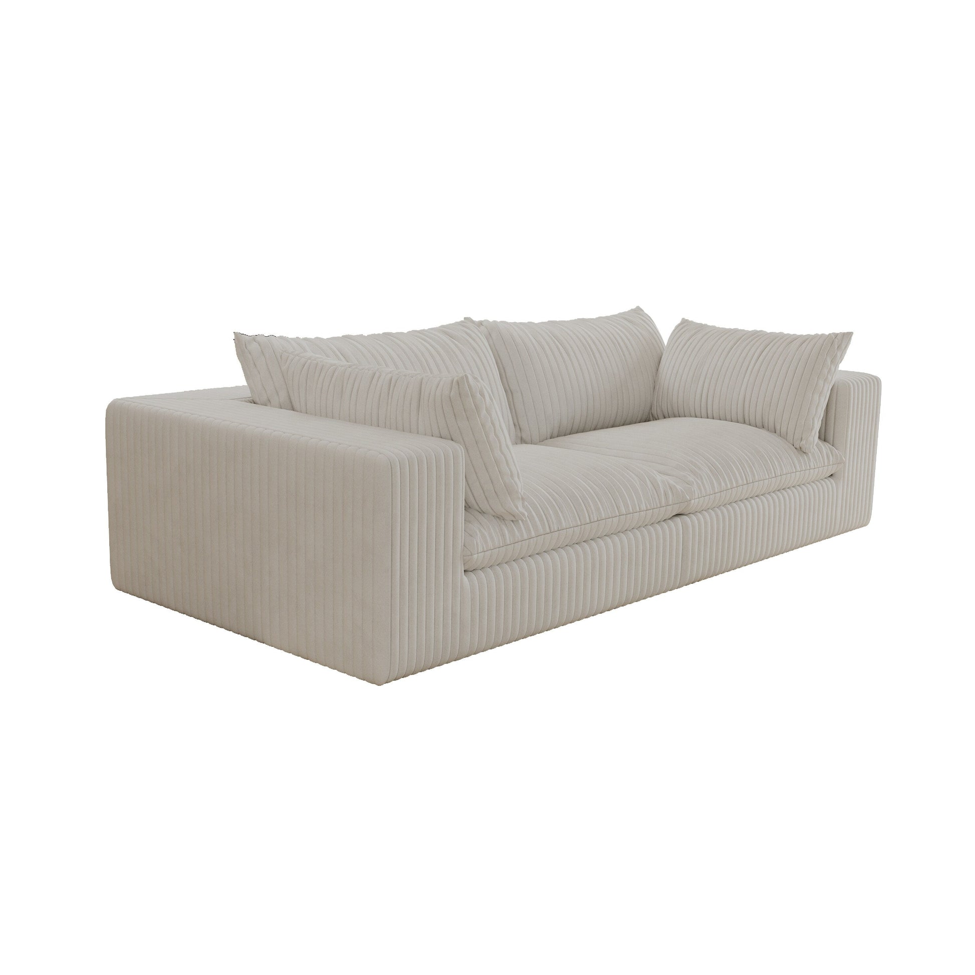 Canapé nuage 39.8, tissu velours côtelé, canapé profond, design double couche, coussin amovible, aucun assemblage nécessaire, combinaison DIY.
