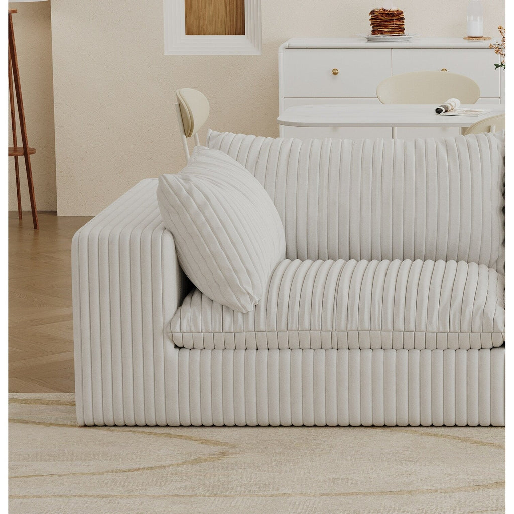 Canapé nuage 39.8, tissu velours côtelé, canapé profond, design double couche, coussin amovible, aucun assemblage nécessaire, combinaison DIY.