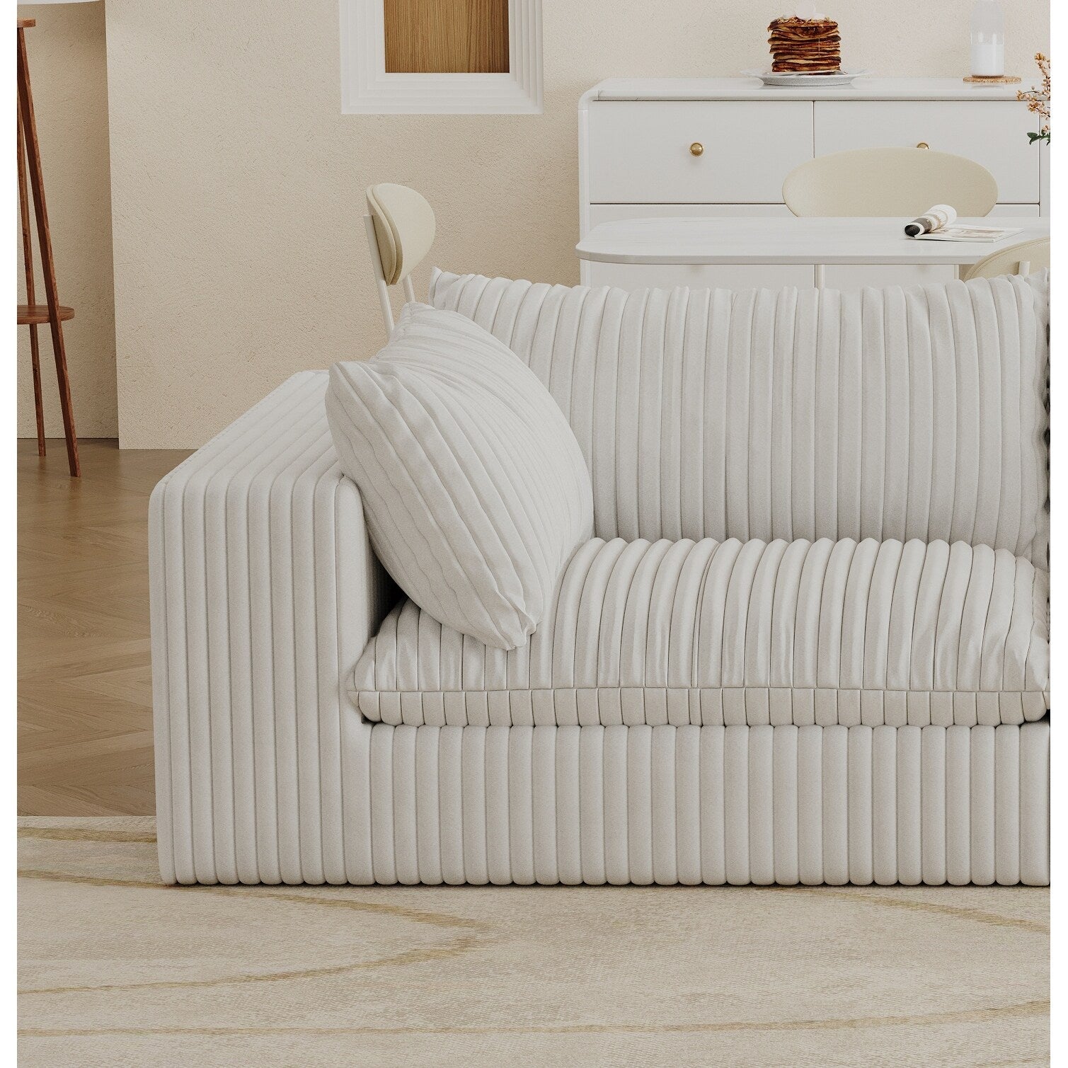 Canapé nuage 39.8, tissu velours côtelé, canapé profond, design double couche, coussin amovible, aucun assemblage nécessaire, combinaison DIY.