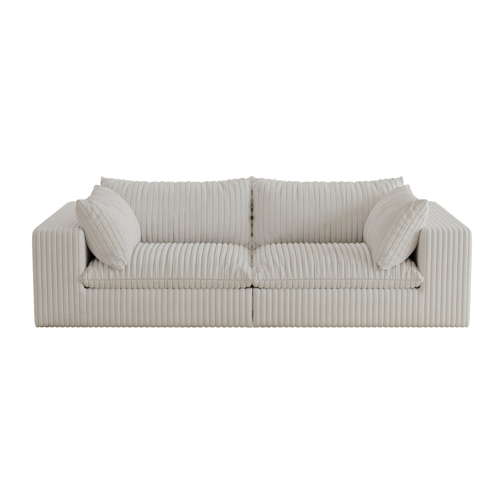 Canapé nuage 39.8, tissu velours côtelé, canapé profond, design double couche, coussin amovible, aucun assemblage nécessaire, combinaison DIY.