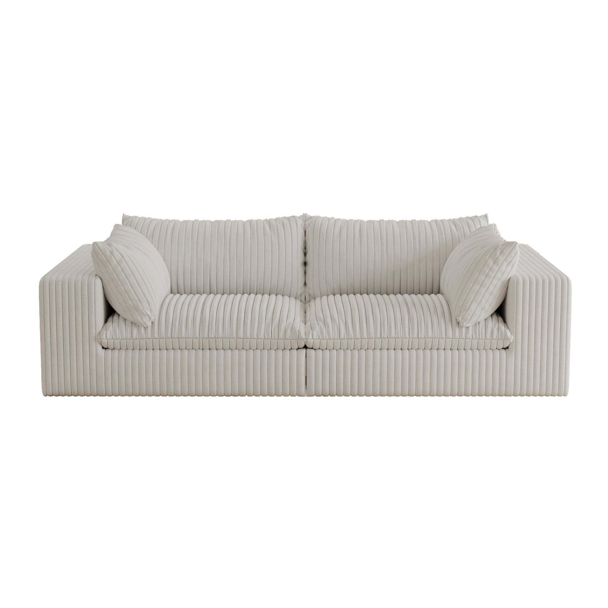 Canapé nuage 39.8, tissu velours côtelé, canapé profond, design double couche, coussin amovible, aucun assemblage nécessaire, combinaison DIY.
