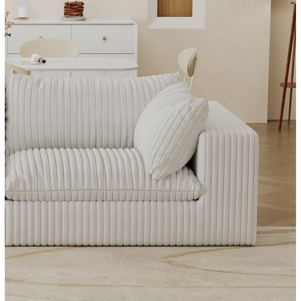 Canapé nuage 39.8, tissu velours côtelé, canapé profond, design double couche, coussin amovible, aucun assemblage nécessaire, combinaison DIY.
