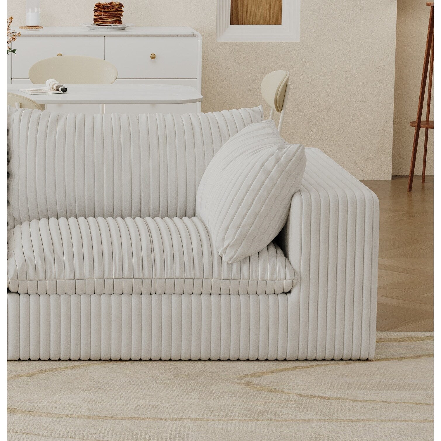 Canapé nuage 39.8, tissu velours côtelé, canapé profond, design double couche, coussin amovible, aucun assemblage nécessaire, combinaison DIY.