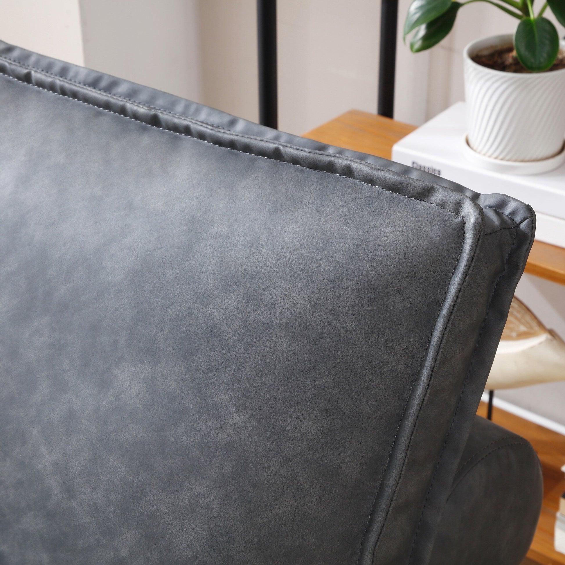 Canapé-lit gigogne multifonctionnel en simili cuir 39 pouces avec dossier et coussin réglables pour salon.