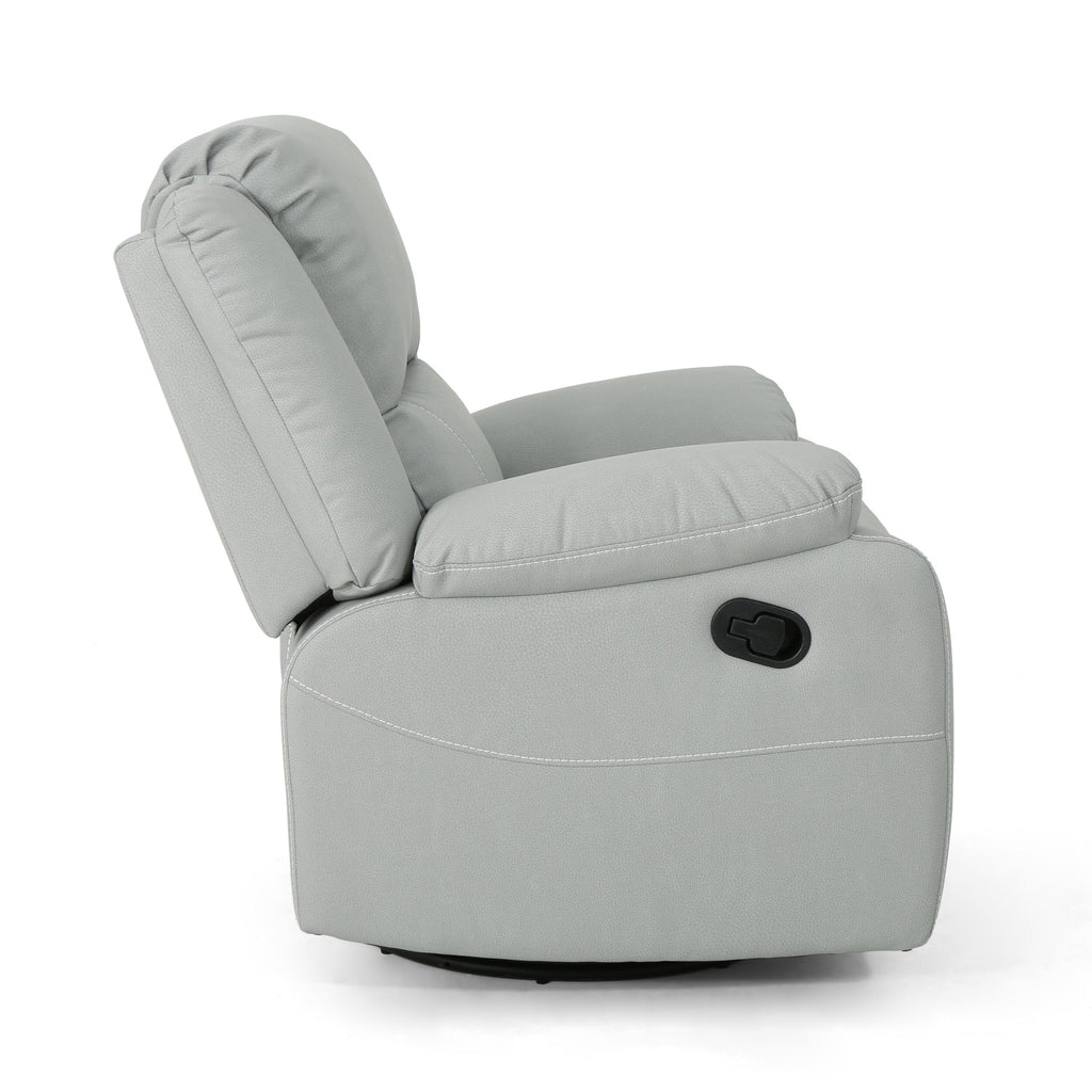 39 Wide Faux Leather Manual Swivel Standard Recliner