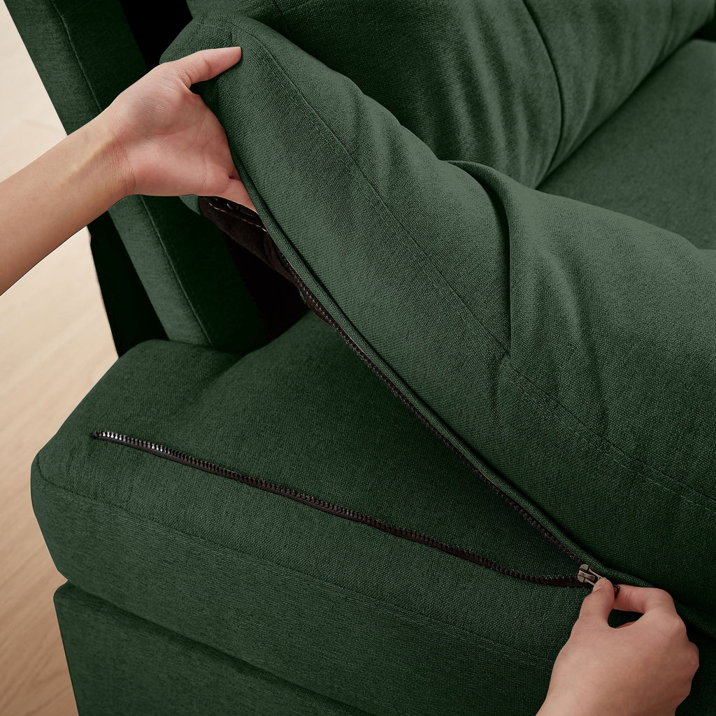 Canapé d'angle en forme de U avec 4 places et méridienne double pour salon.