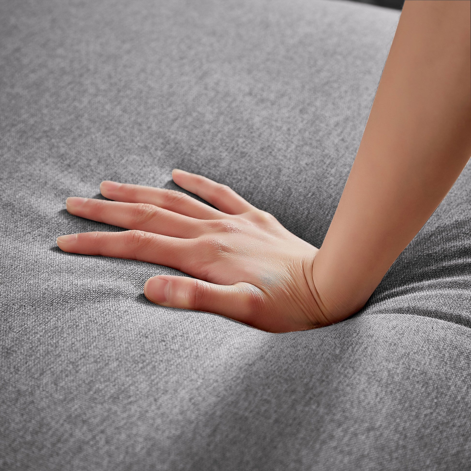 Canapé d'angle en forme de U avec 4 places et méridienne double pour salon.