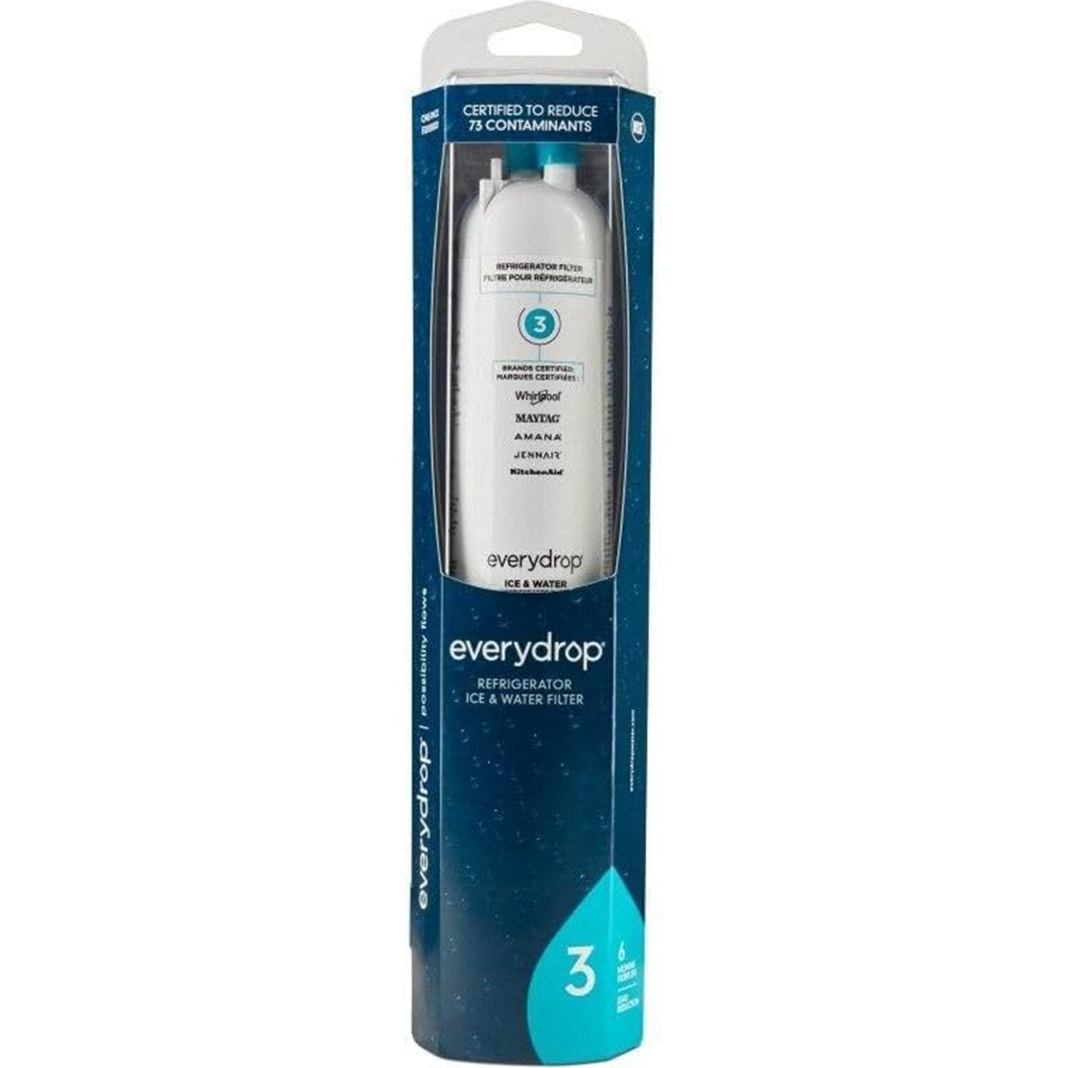 Lot de 4 filtres Everydrop pour réfrigérateur, pour glace et eau, 1, EDR3RXD1