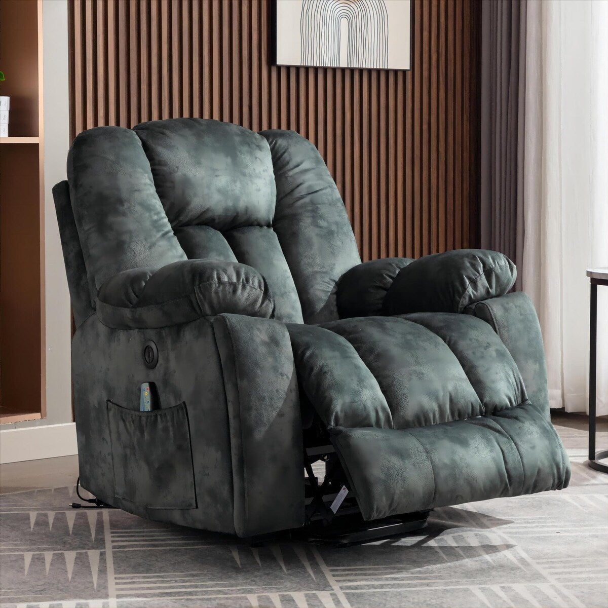 Fauteuil inclinable électrique surdimensionné de 40,6 W avec massage et chauffage.