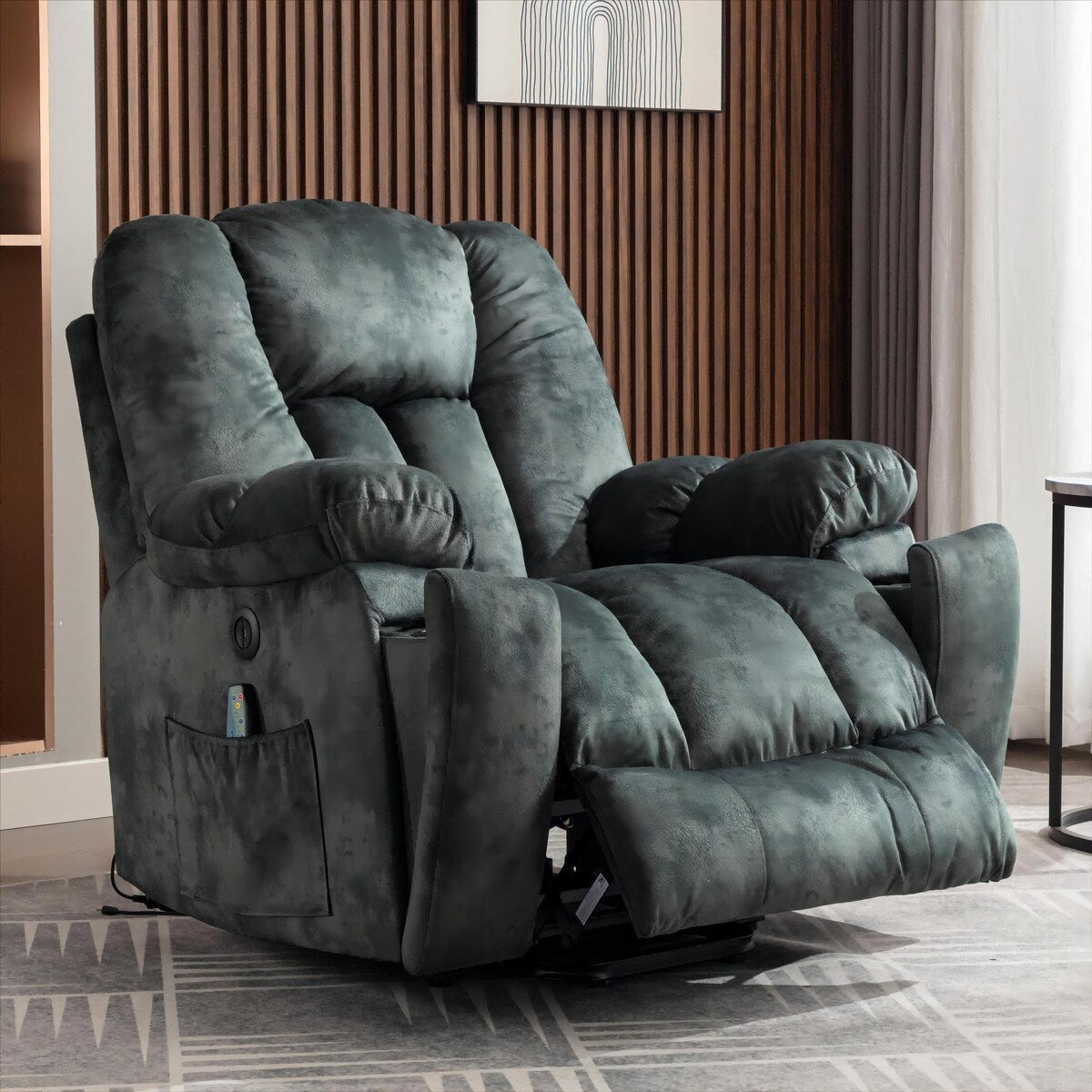 Fauteuil inclinable électrique surdimensionné de 40,6 W avec massage et chauffage.