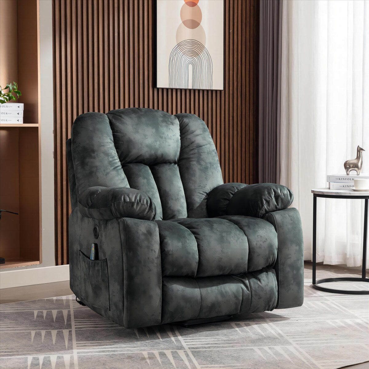 Fauteuil inclinable électrique surdimensionné de 40,6 W avec massage et chauffage.