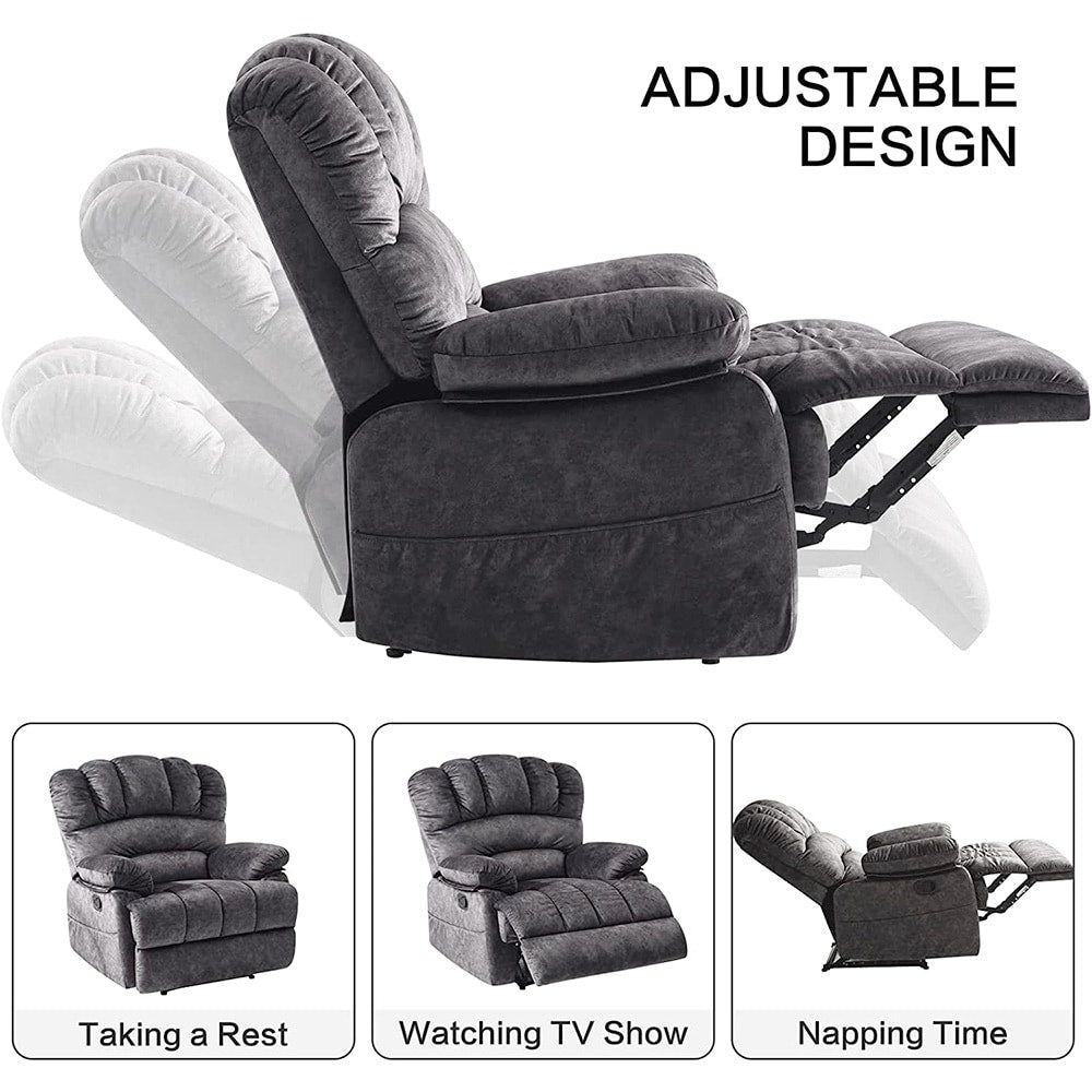 Fauteuil inclinable manuel surdimensionné 41W, canapé-lit inclinable extra large