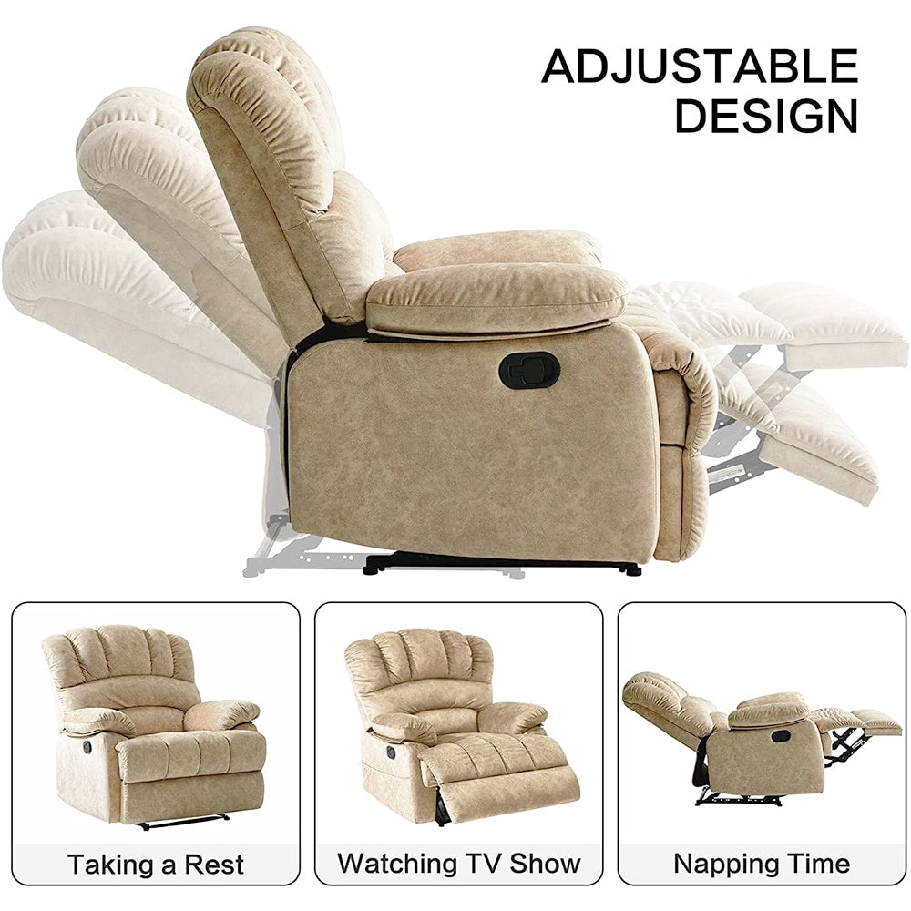 Fauteuil inclinable manuel surdimensionné 41W, canapé-lit inclinable extra large