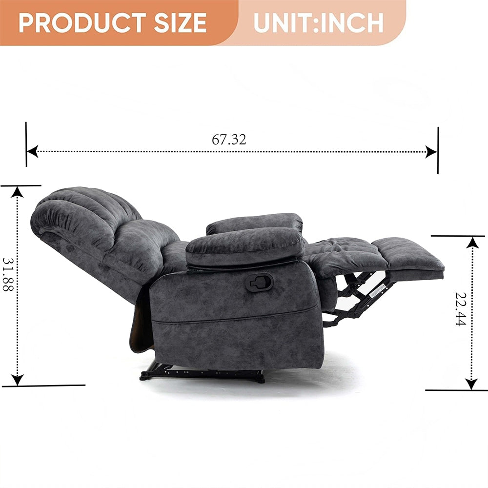 Fauteuil inclinable manuel surdimensionné 41W, canapé-lit inclinable extra large