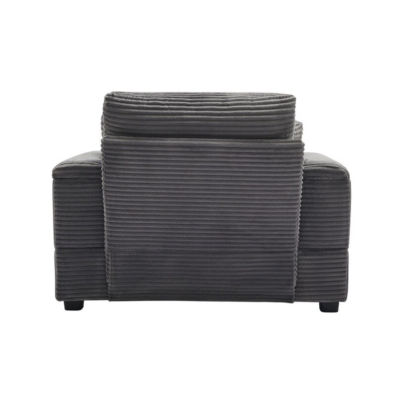 Canapé et pouf rembourrés en velours côtelé 42.12
