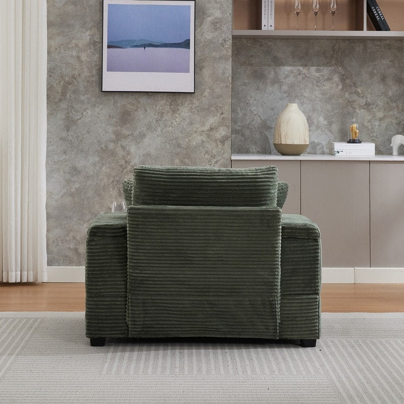 Canapé et pouf rembourrés en velours côtelé 42.12
