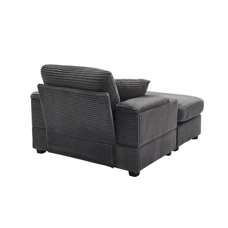Canapé et pouf rembourrés en velours côtelé 42.12