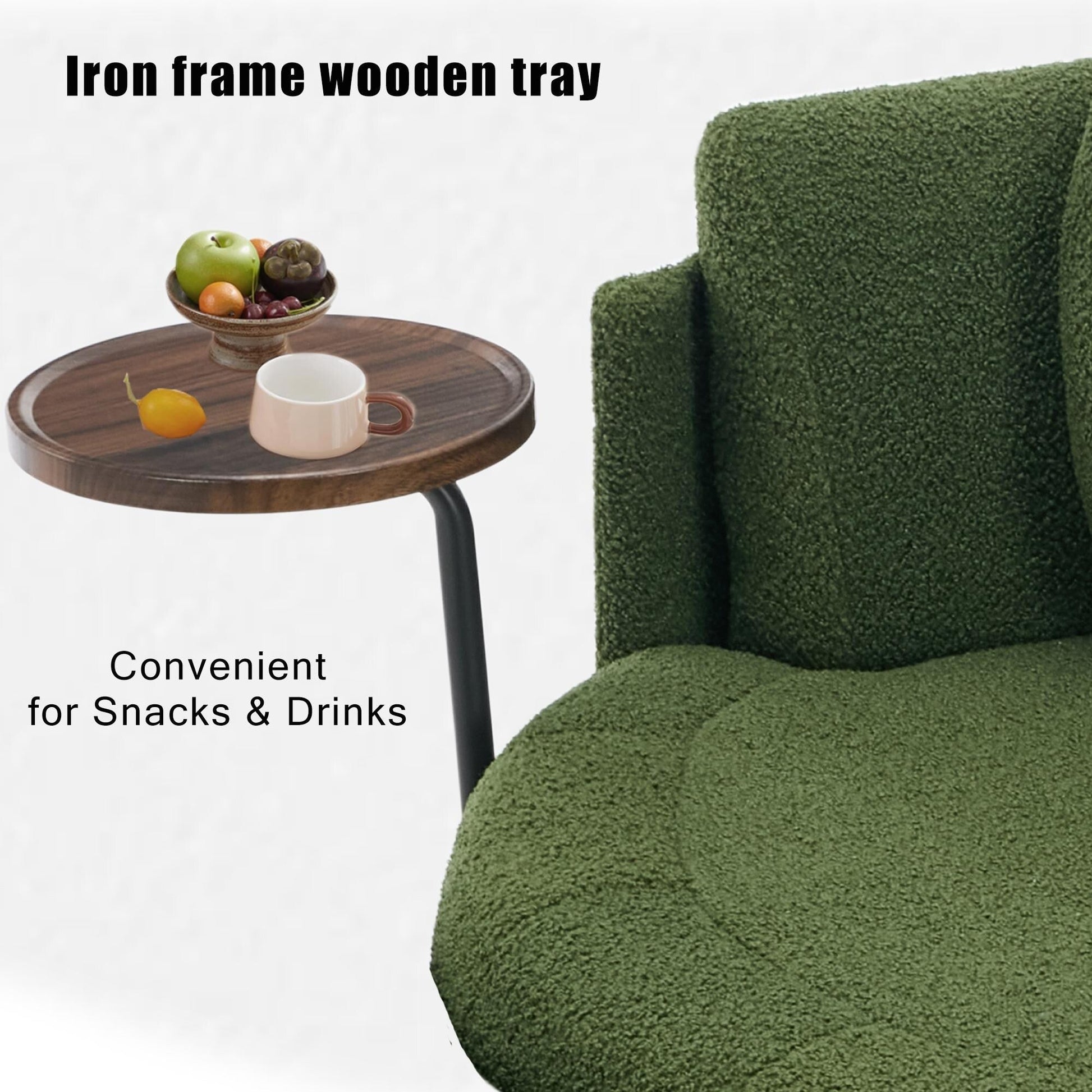 Fauteuil 42.5 avec repose-pieds mobile en forme de croissant