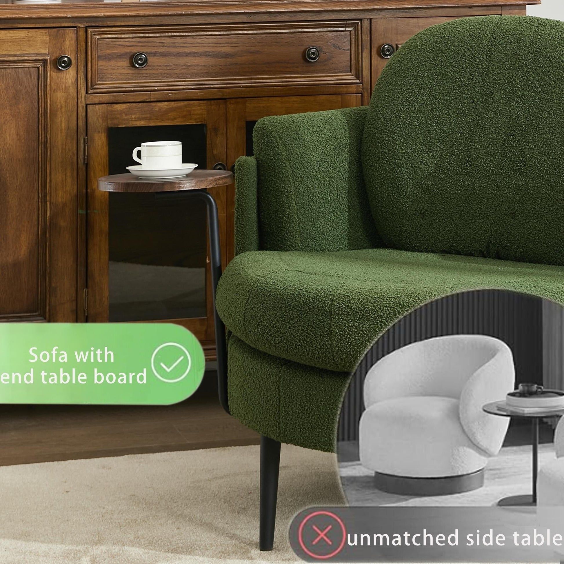Fauteuil 42.5 avec repose-pieds mobile en forme de croissant