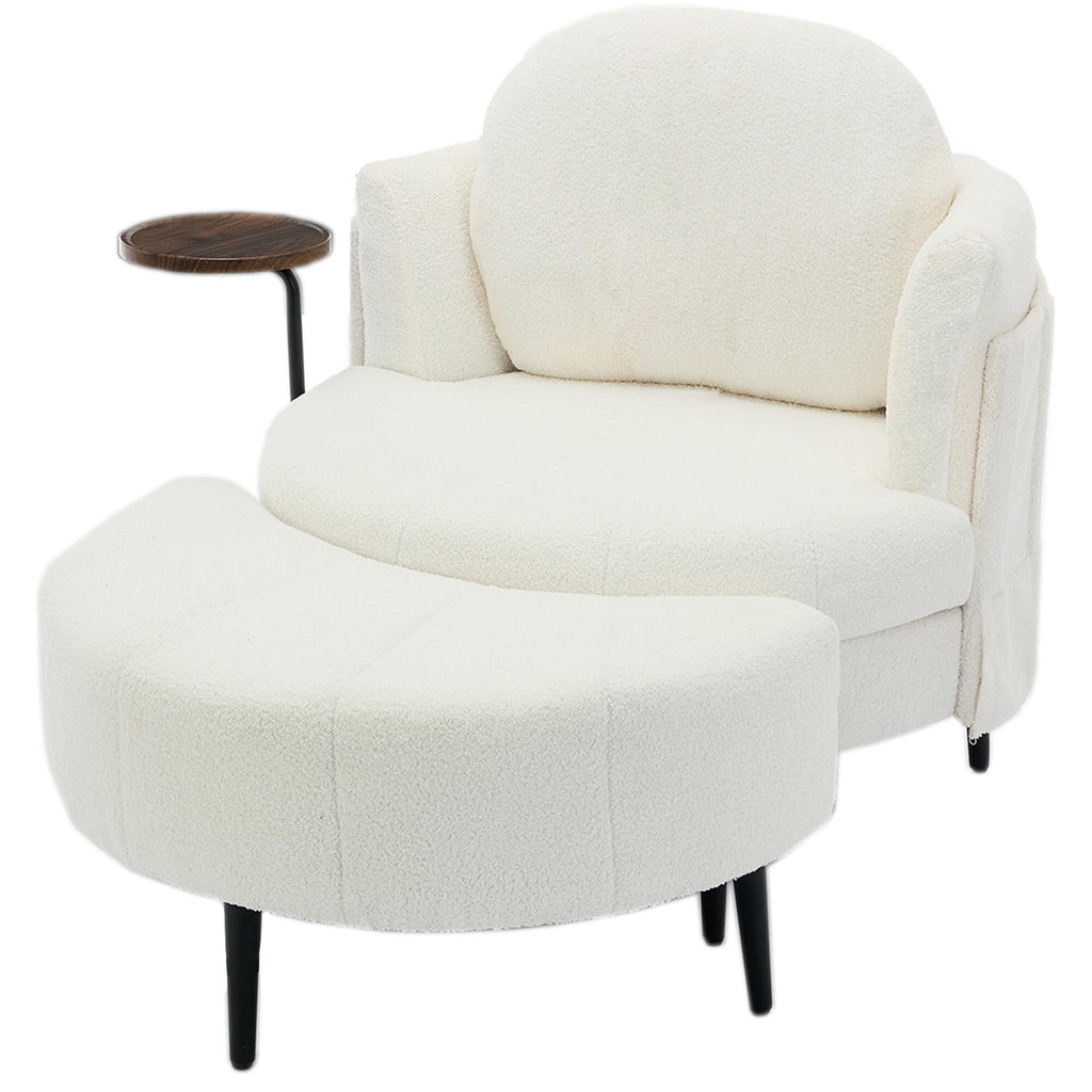 Fauteuil 42.5 avec repose-pieds mobile en forme de croissant