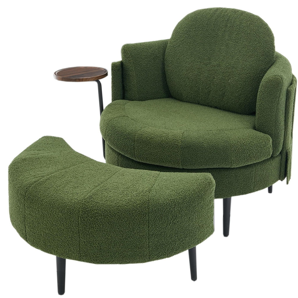 Fauteuil 42.5 avec repose-pieds mobile en forme de croissant