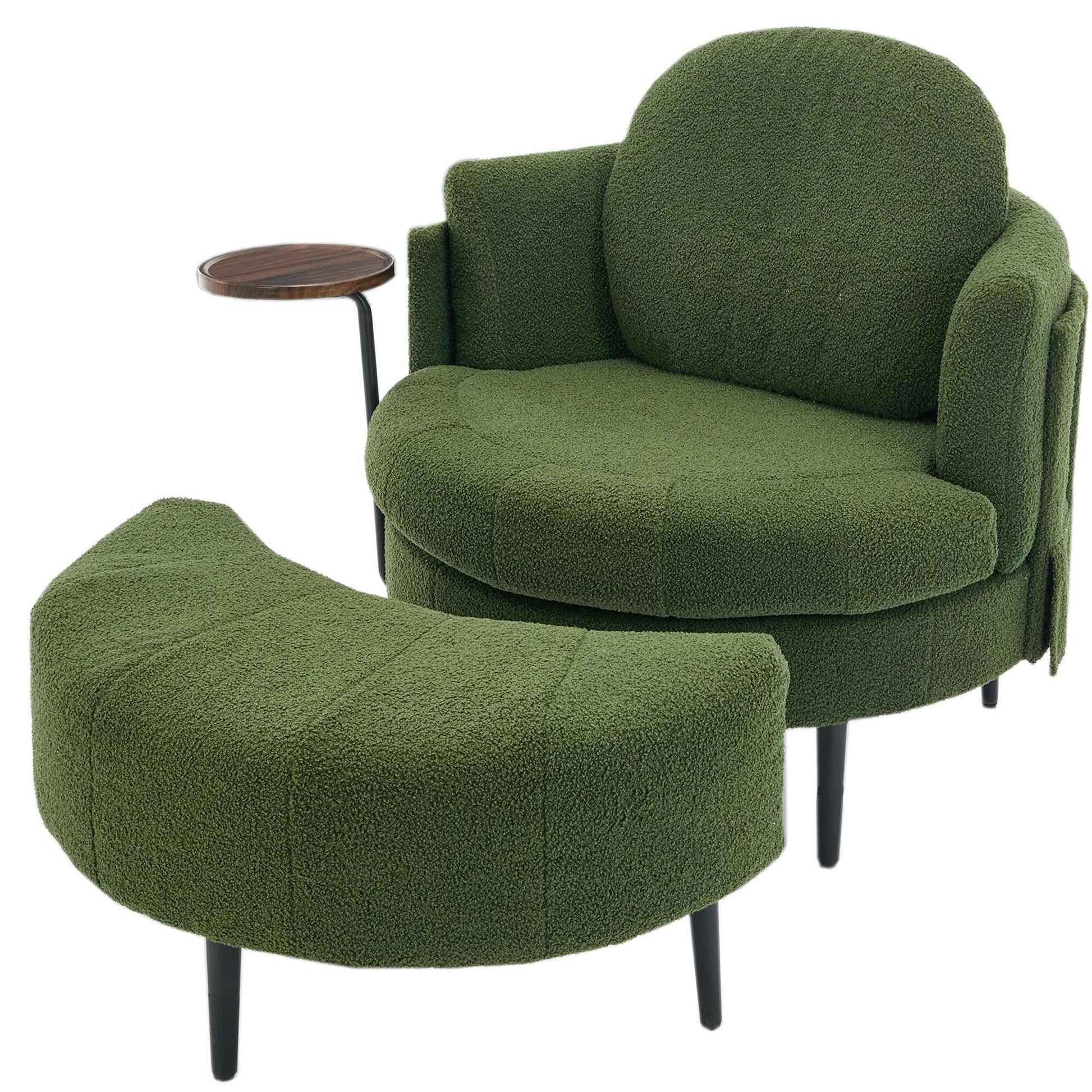 Fauteuil 42.5 avec repose-pieds mobile en forme de croissant