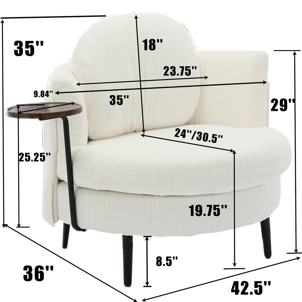 Fauteuil 42.5 avec repose-pieds mobile en forme de croissant