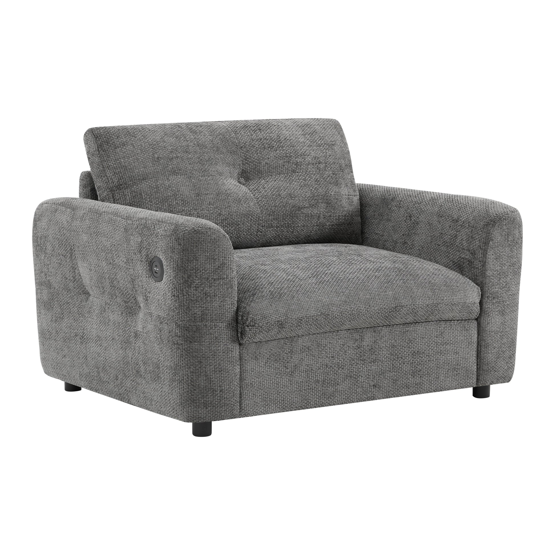 Fauteuil avec dossier large de 42 pouces, chargeur à double port et design à cordon noué par Harper&amp;Bright Designs