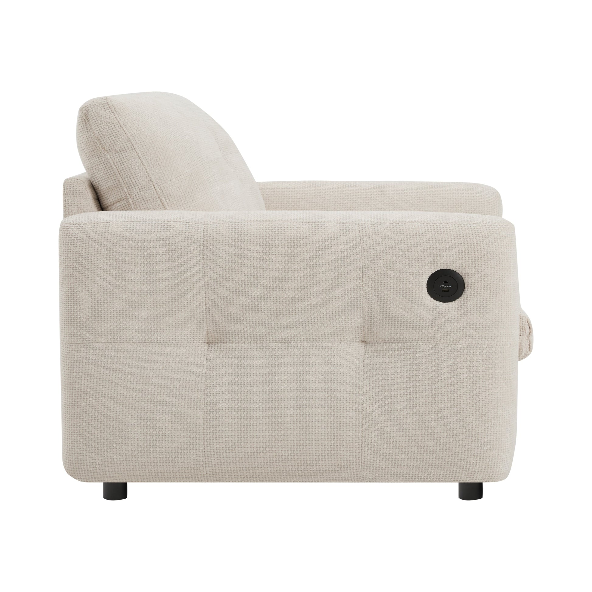 Fauteuil avec dossier large de 42 pouces, chargeur à double port et design à cordon noué par Harper&amp;Bright Designs