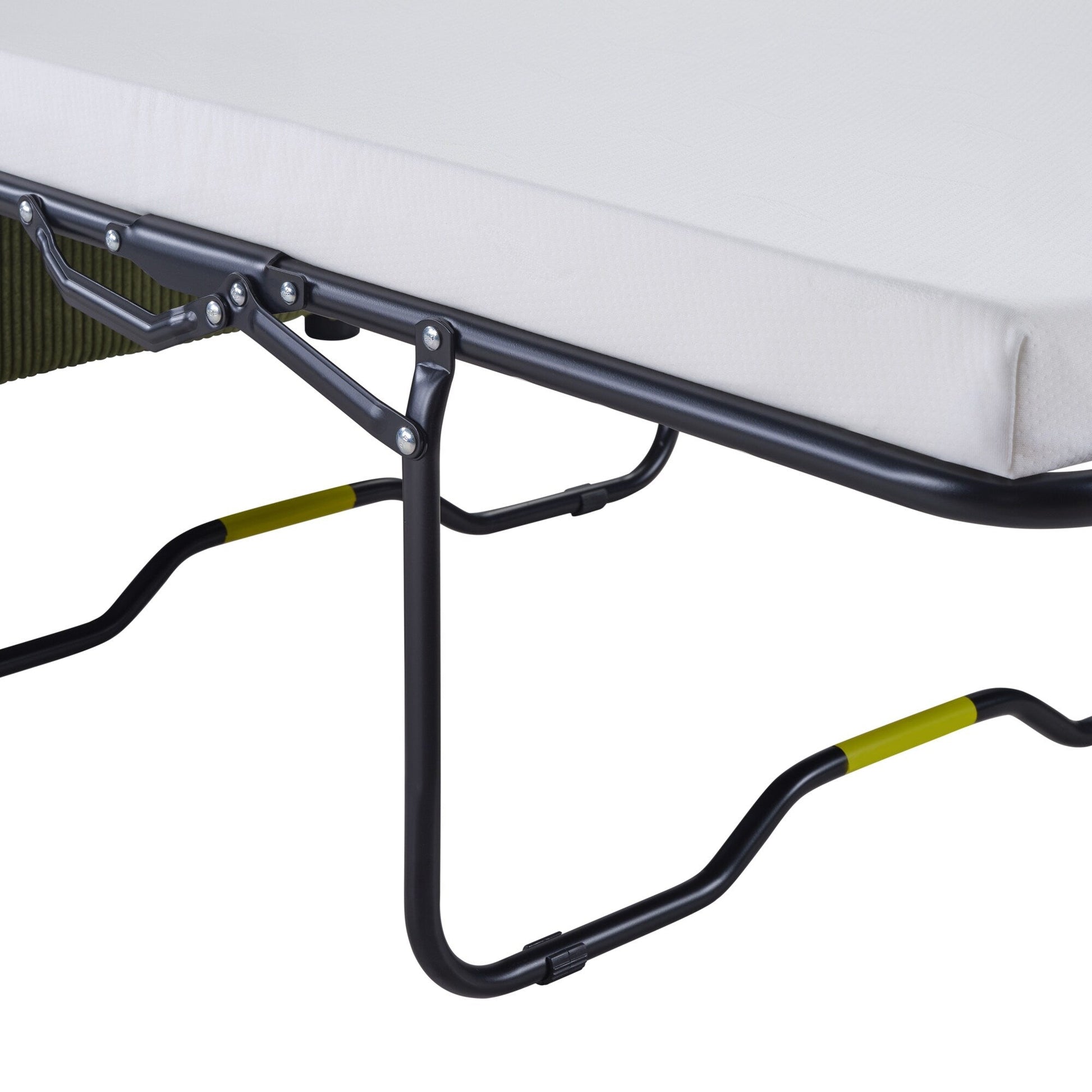 47.2 Corduroy Twin Sleeper Sofa with Foldable Mattress, Side Table, USB Ports, and Storage Pocket