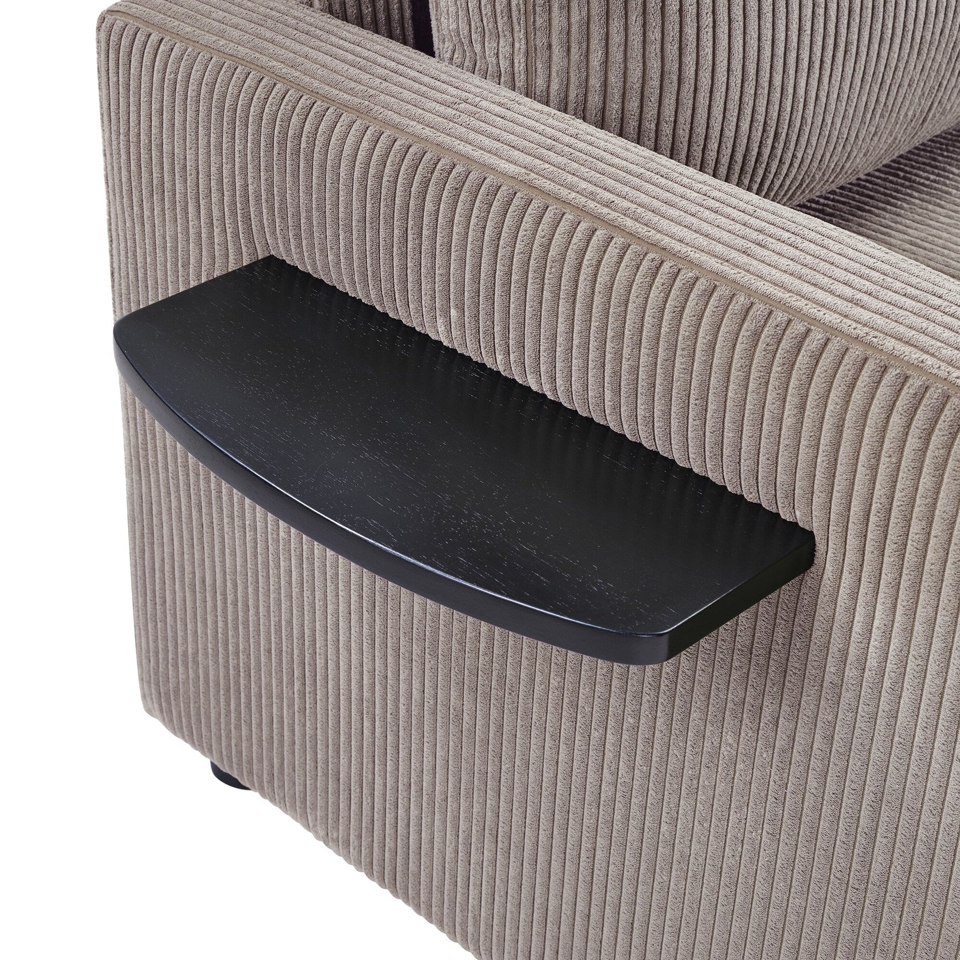 47.2 Corduroy Twin Sleeper Sofa with Foldable Mattress, Side Table, USB Ports, and Storage Pocket